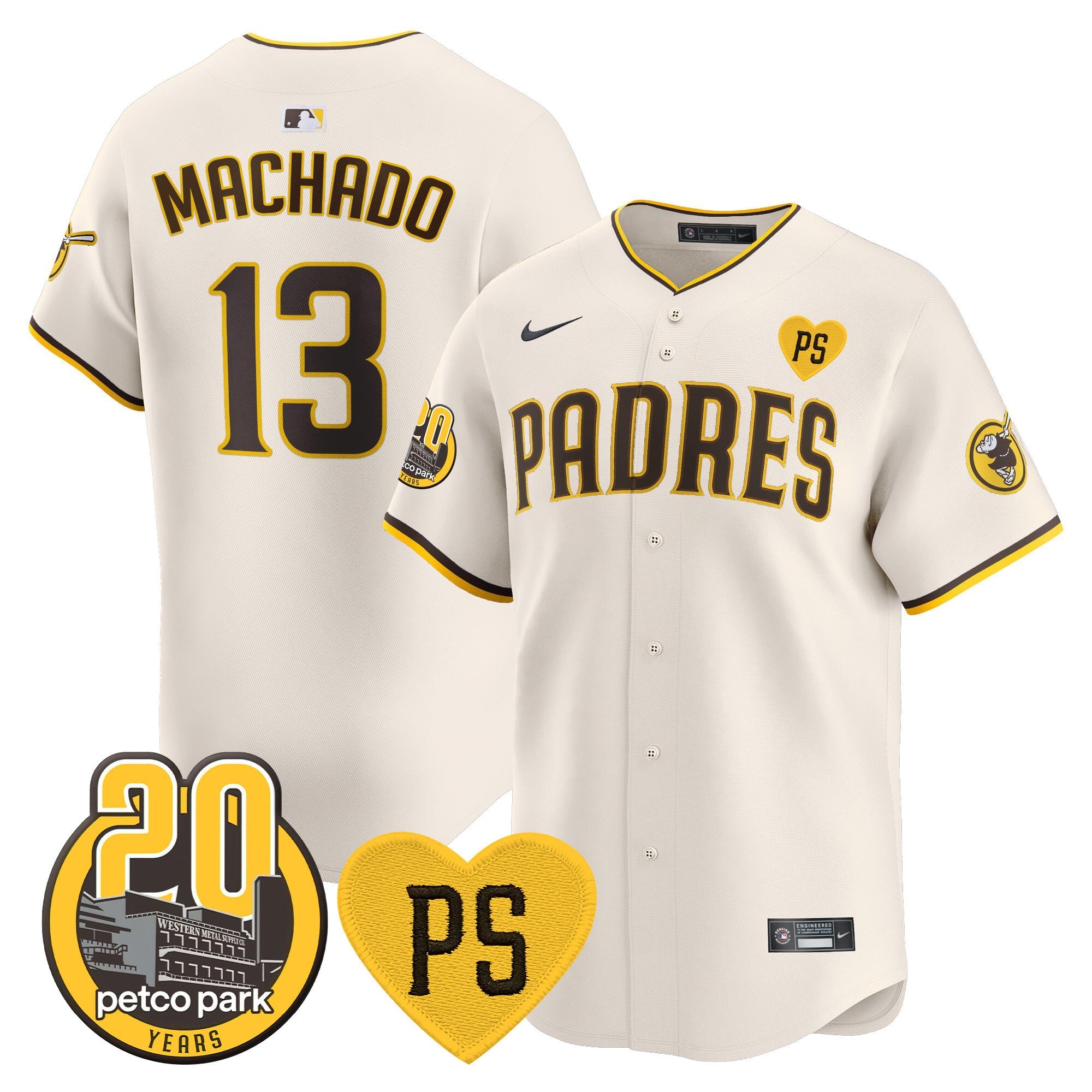 Men’s “For Peter” & Petco Park 20th Patch Vapor Premier Limited Jersey V2