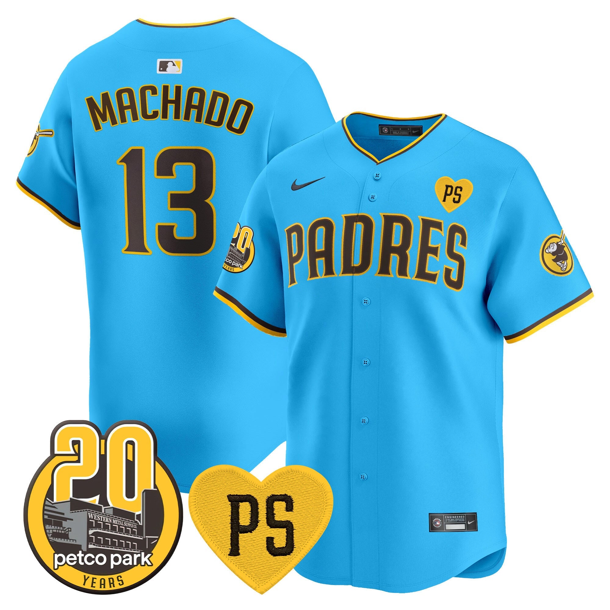 Men’s “For Peter” & Petco Park 20th Patch Vapor Premier Limited Jersey V2