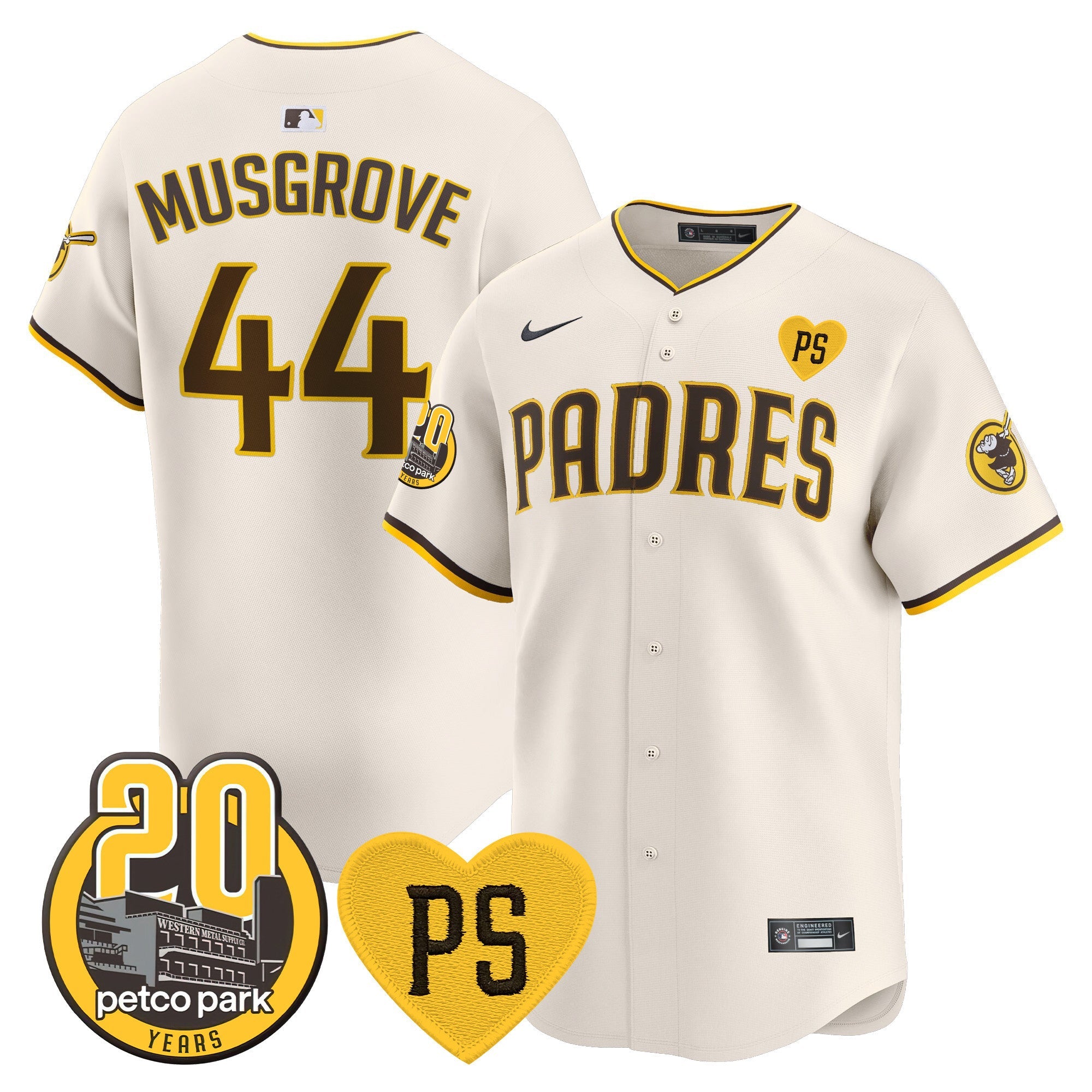 Men’s “For Peter” & Petco Park 20th Patch Vapor Premier Limited Jersey V2