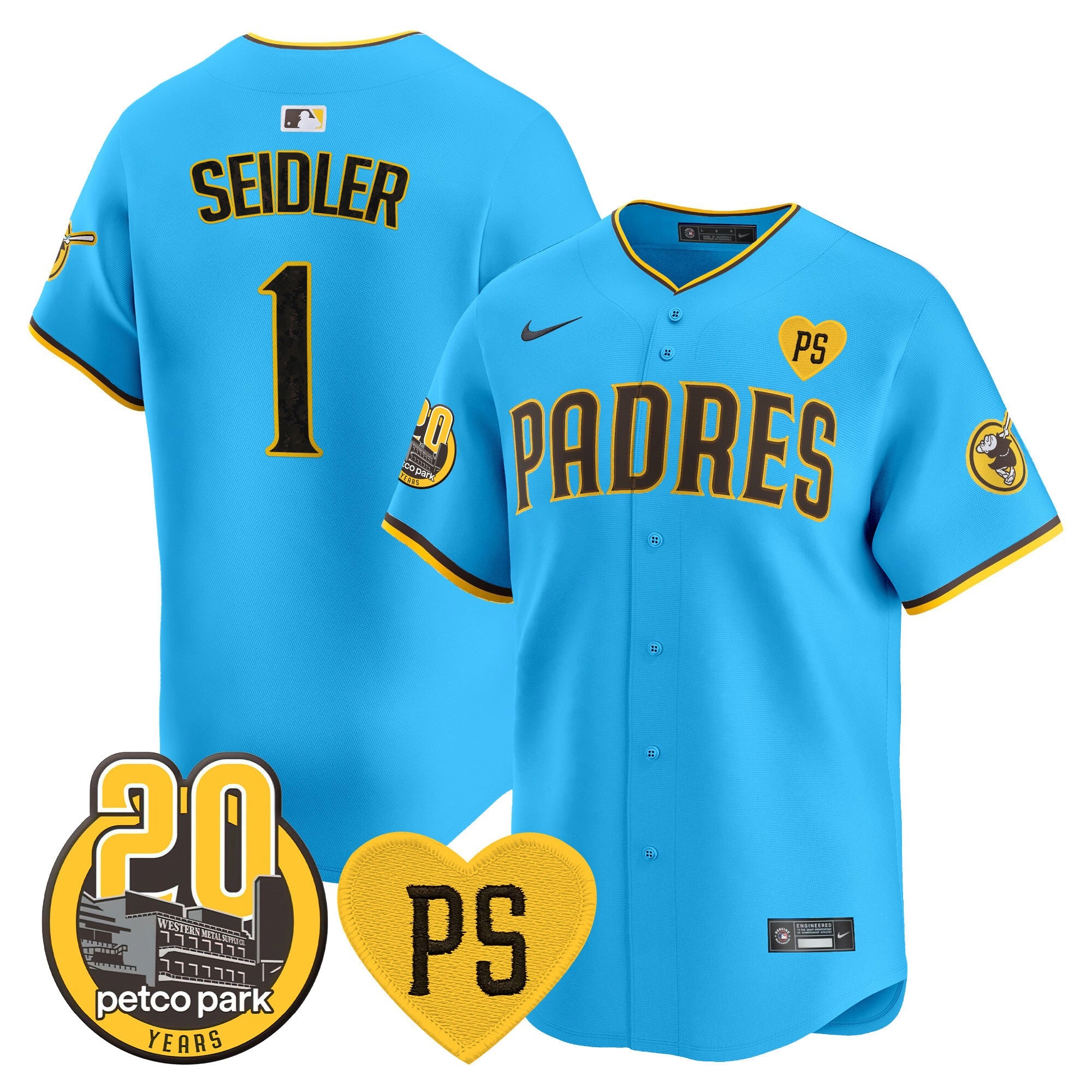 Men’s “For Peter” & Petco Park 20th Patch Vapor Premier Limited Jersey V2
