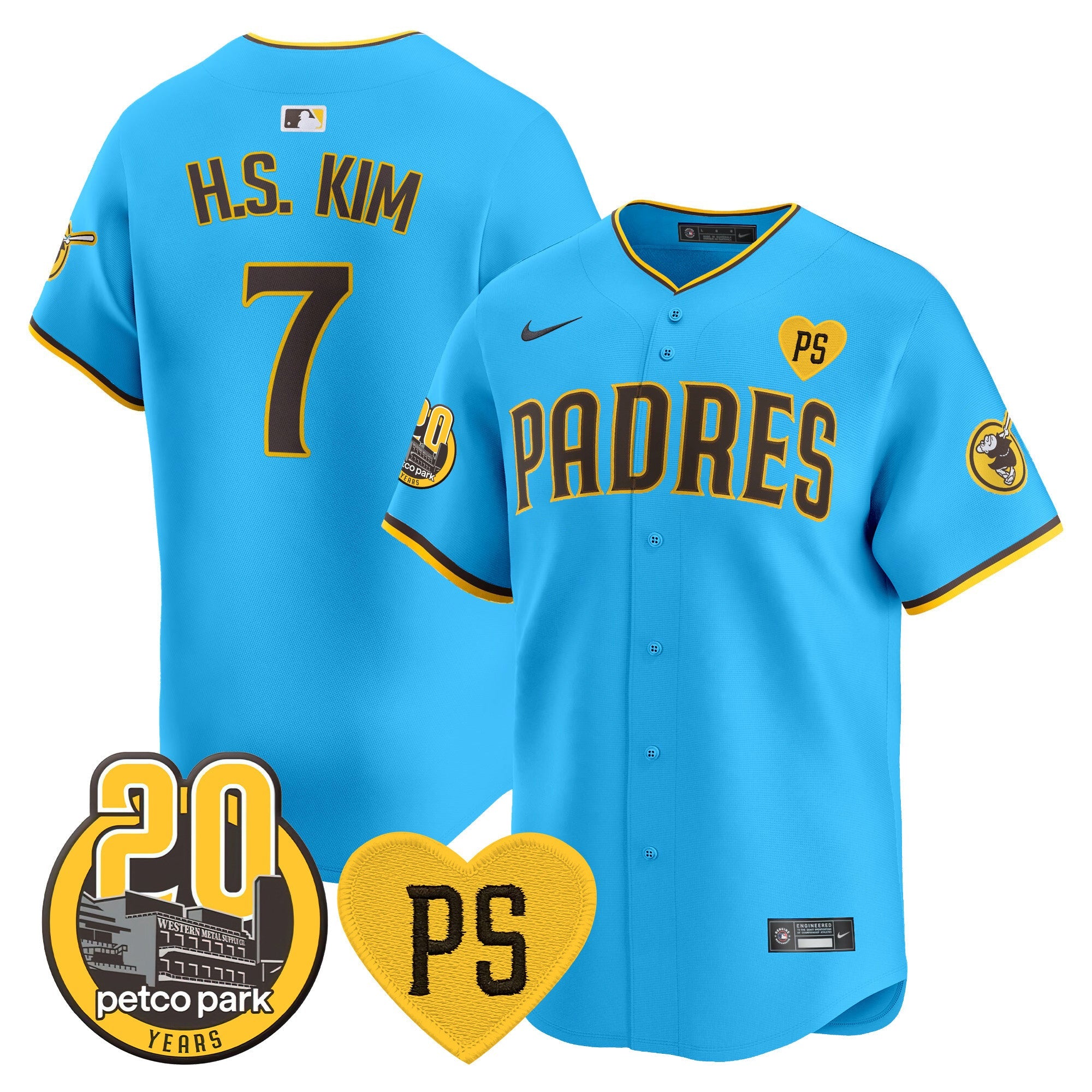 Men’s “For Peter” & Petco Park 20th Patch Vapor Premier Limited Jersey V2