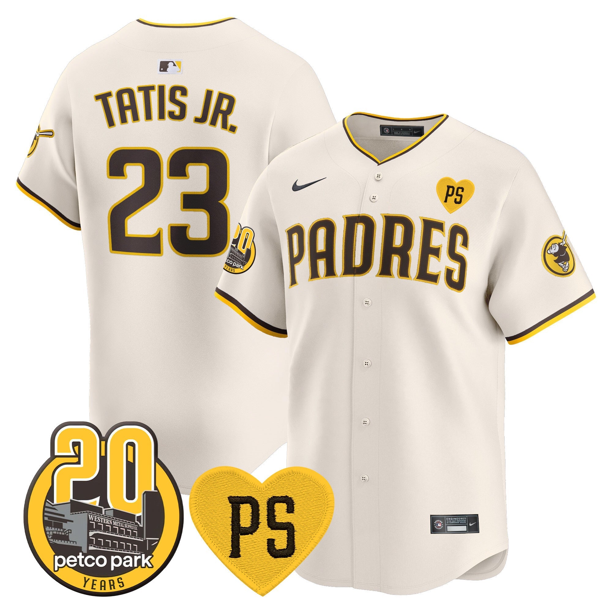 Men’s “For Peter” & Petco Park 20th Patch Vapor Premier Limited Jersey V2