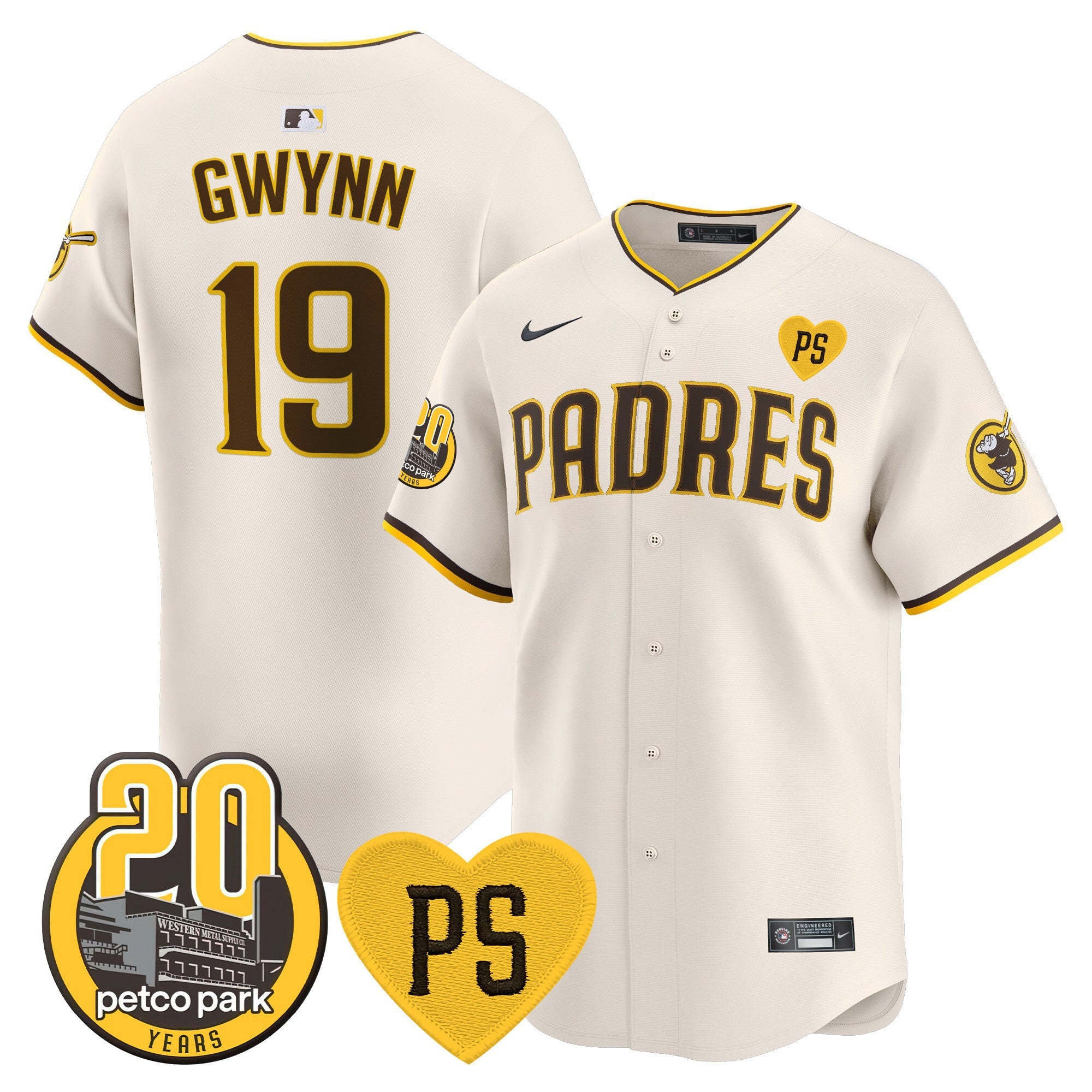 Men’s “For Peter” & Petco Park 20th Patch Vapor Premier Limited Jersey V2