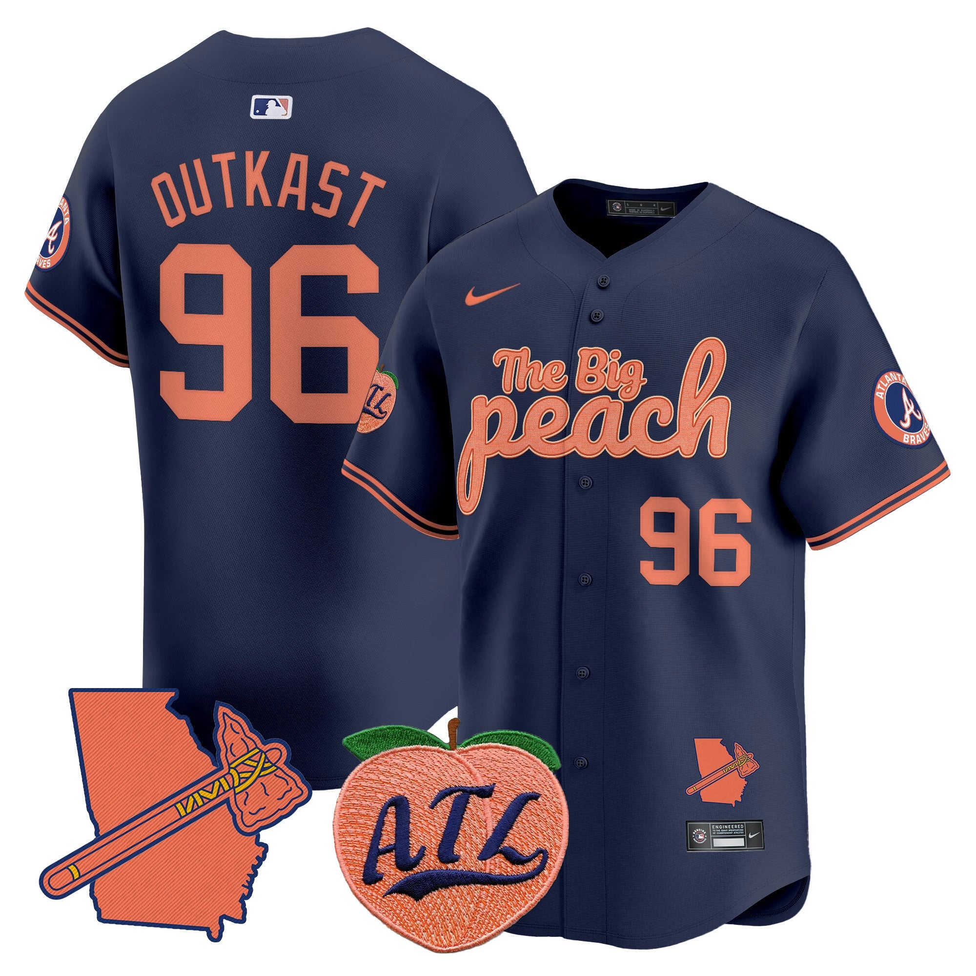 Men’s Atlanta The Big Peach Vapor Premier Limited Jersey