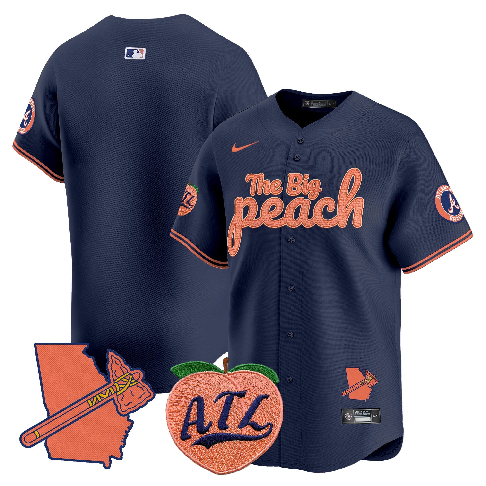 Men’s Atlanta The Big Peach Vapor Premier Limited Jersey