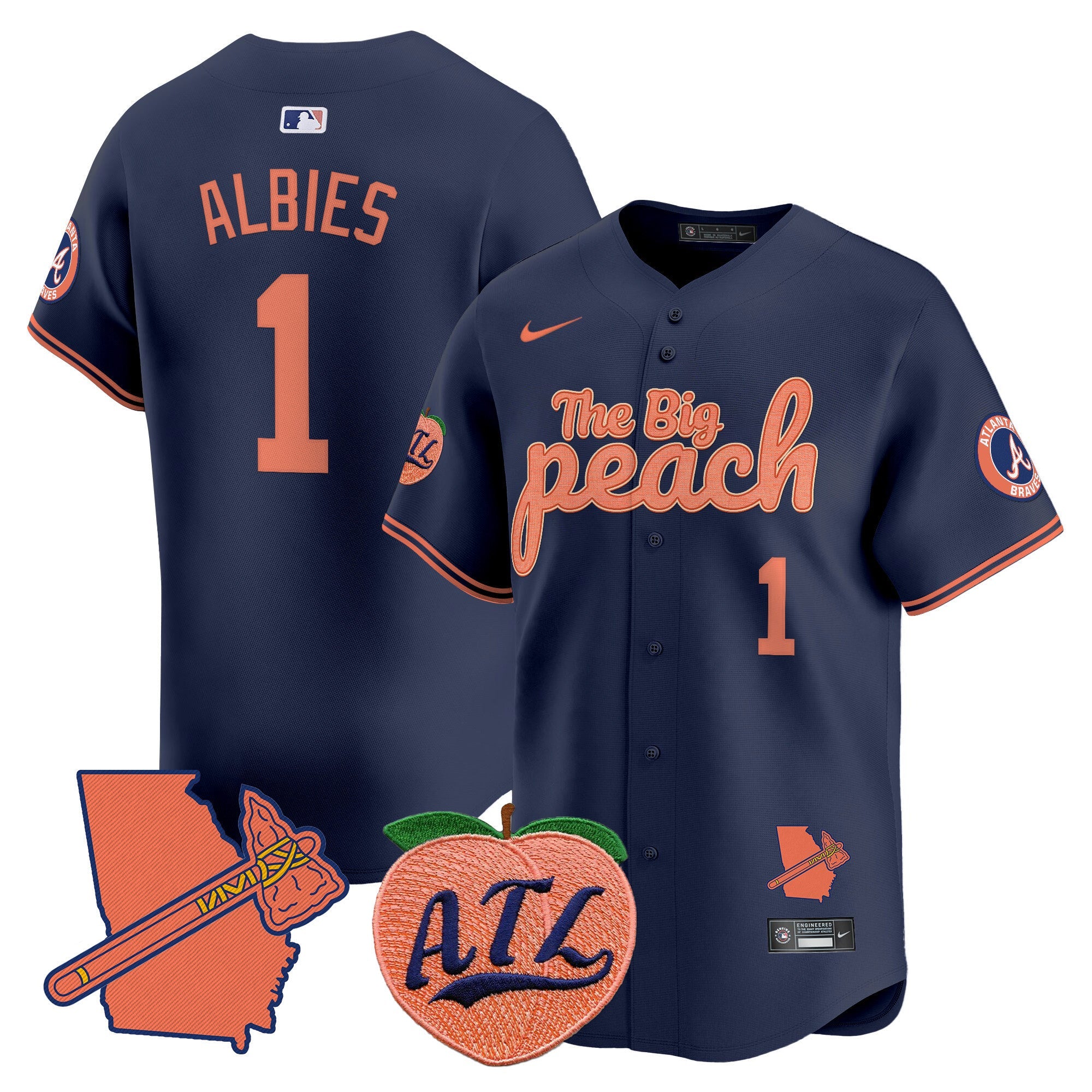 Men’s Atlanta The Big Peach Vapor Premier Limited Jersey