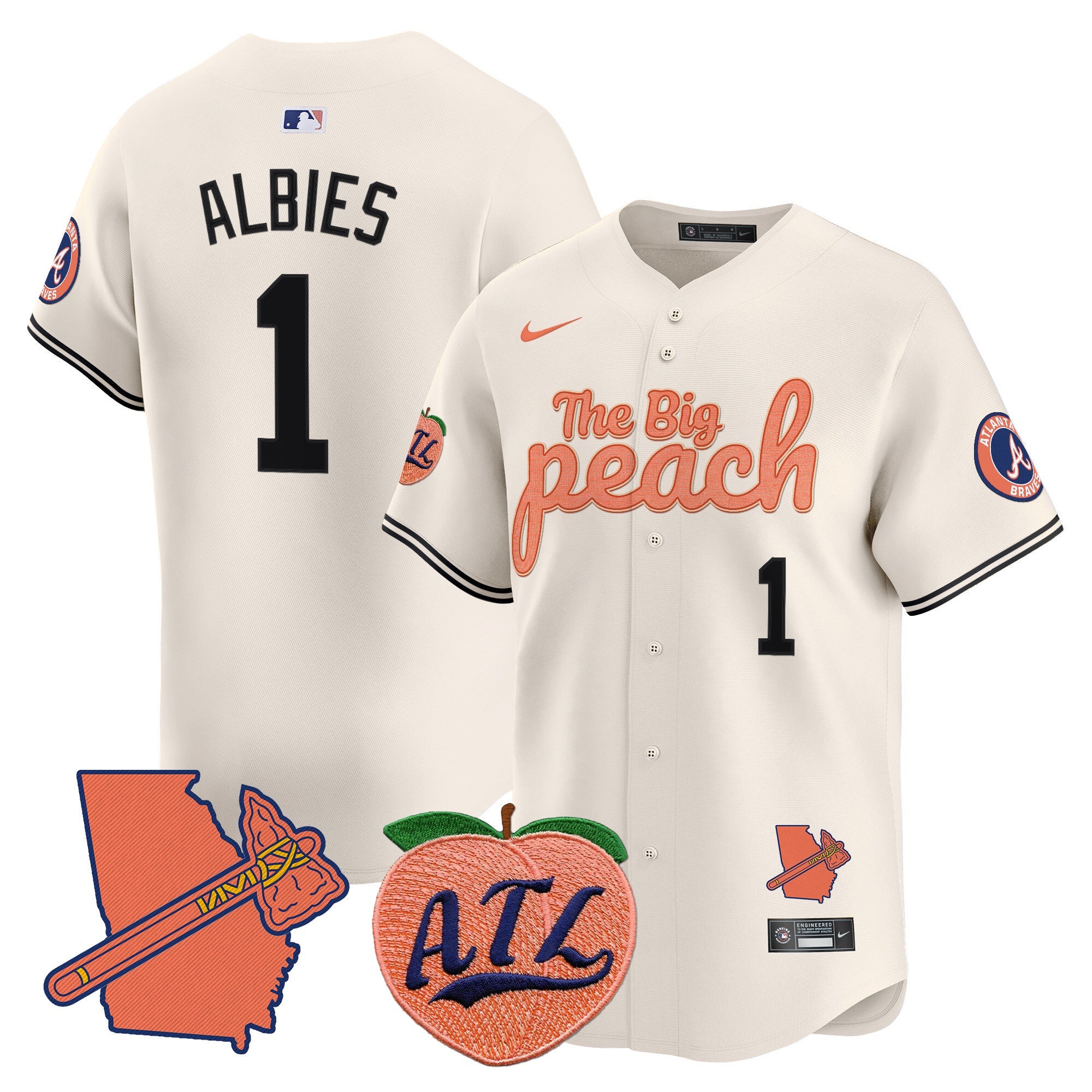 Men’s Atlanta The Big Peach Vapor Premier Limited Jersey