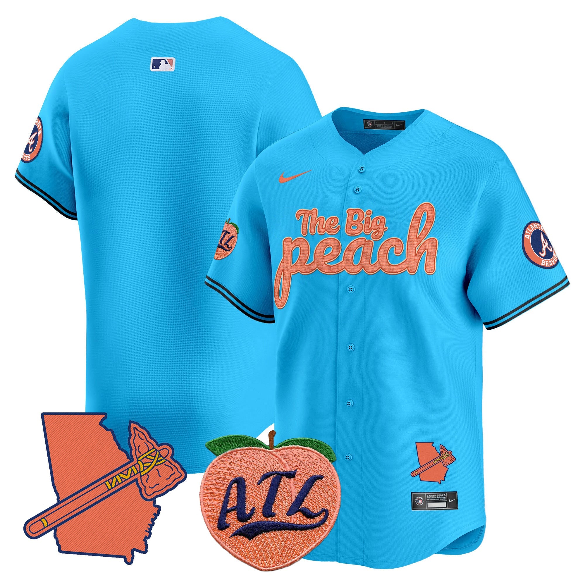 Men’s Atlanta The Big Peach Vapor Premier Limited Jersey