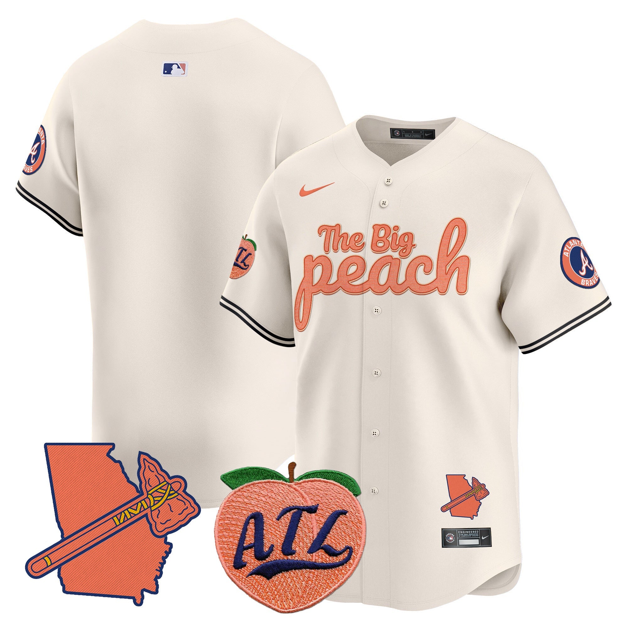 Men’s Atlanta The Big Peach Vapor Premier Limited Jersey