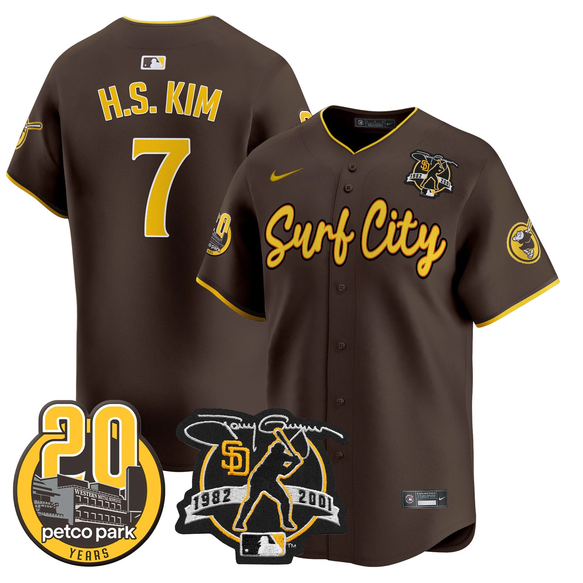 Men’s Tony Gwynn & Petco Park 20th Patch Vapor Premier Limited Jersey V3