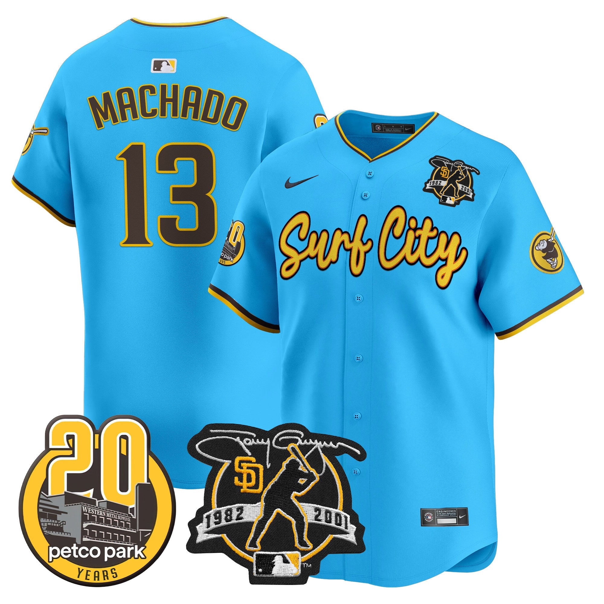 Men’s Tony Gwynn & Petco Park 20th Patch Vapor Premier Limited Jersey V3