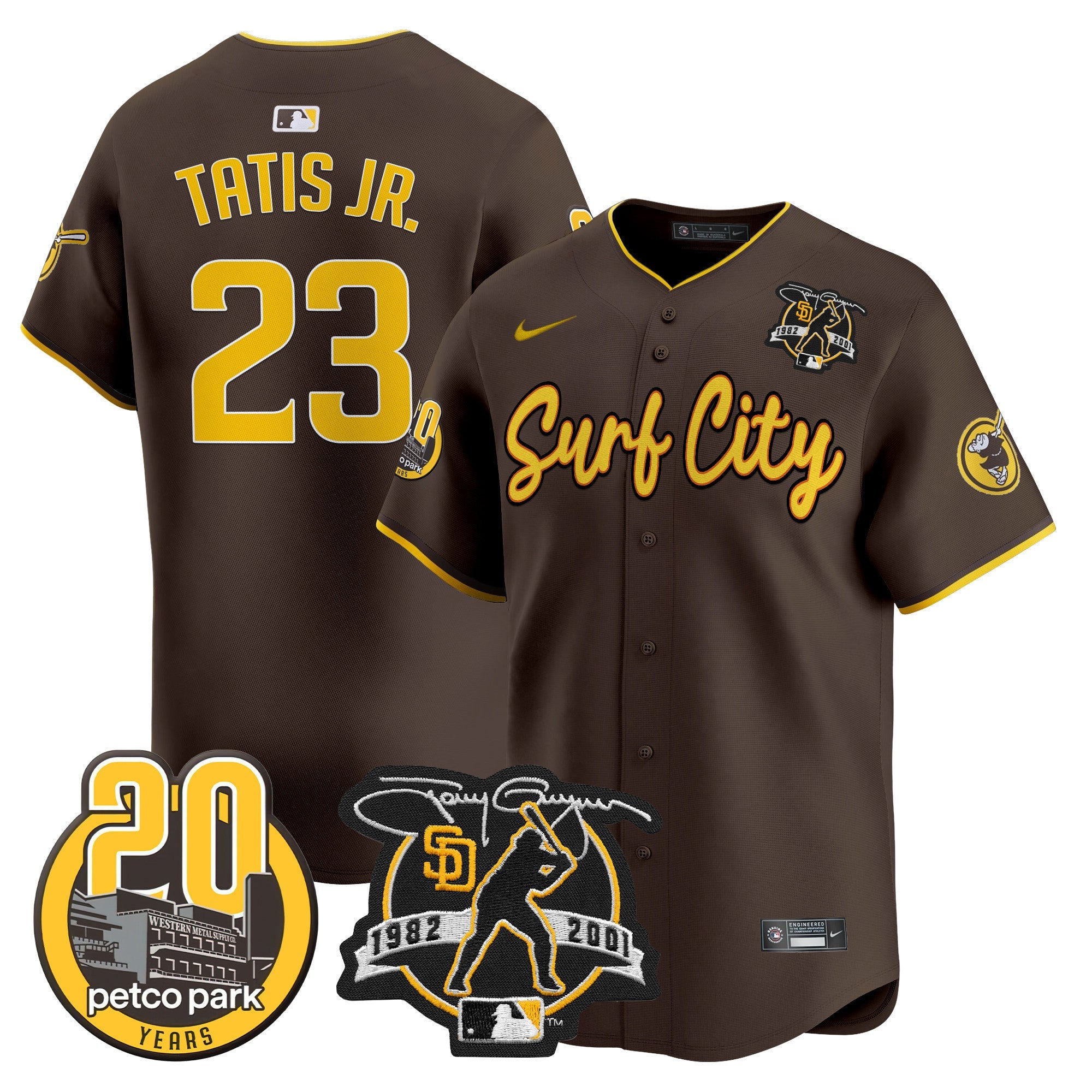 Men’s Tony Gwynn & Petco Park 20th Patch Vapor Premier Limited Jersey V3
