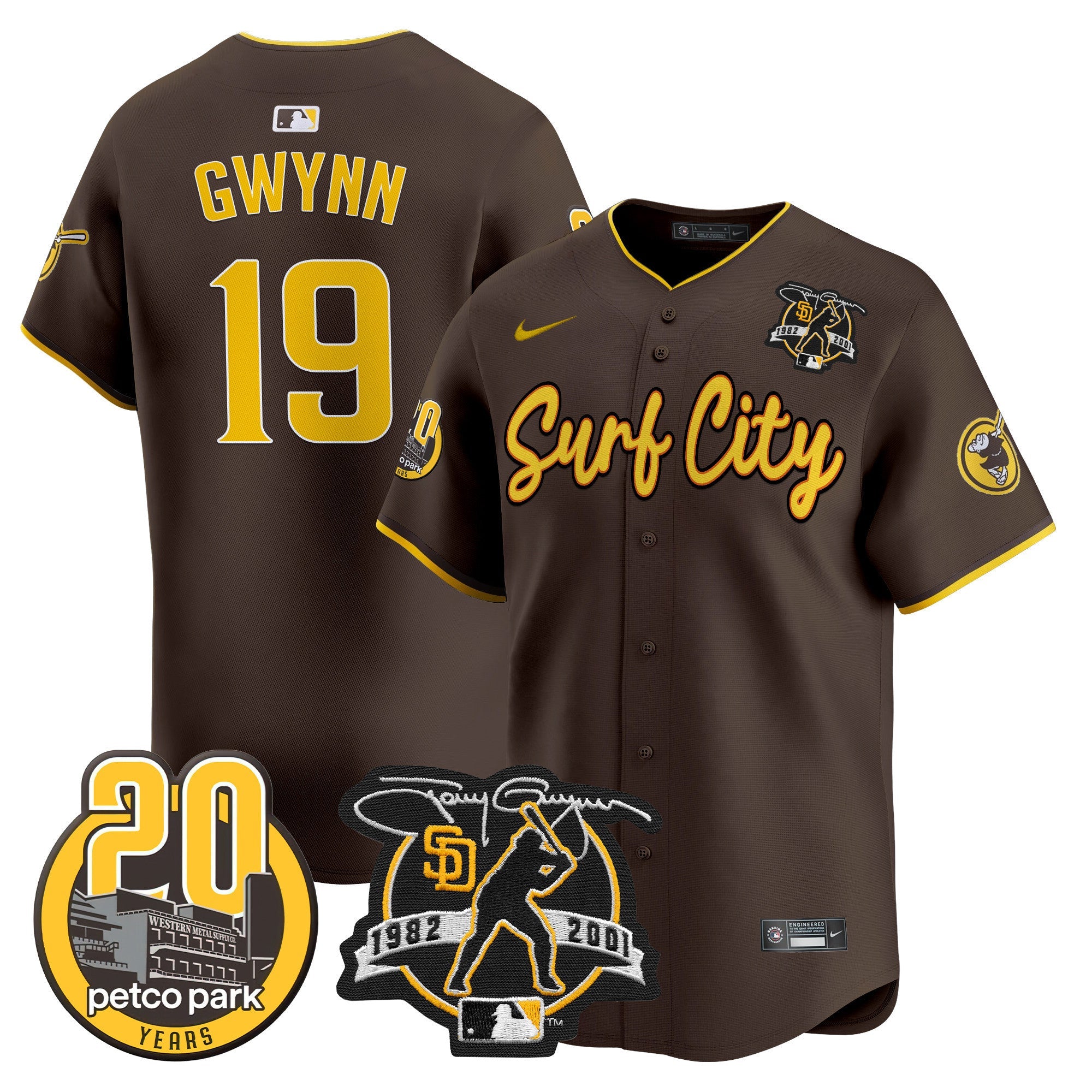 Men’s Tony Gwynn & Petco Park 20th Patch Vapor Premier Limited Jersey V3