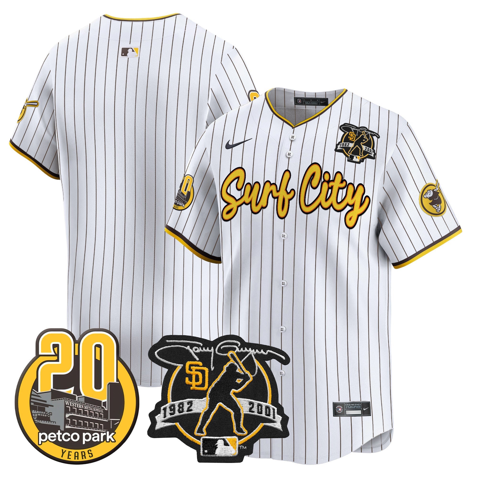 Men’s Tony Gwynn & Petco Park 20th Patch Vapor Premier Limited Jersey V3