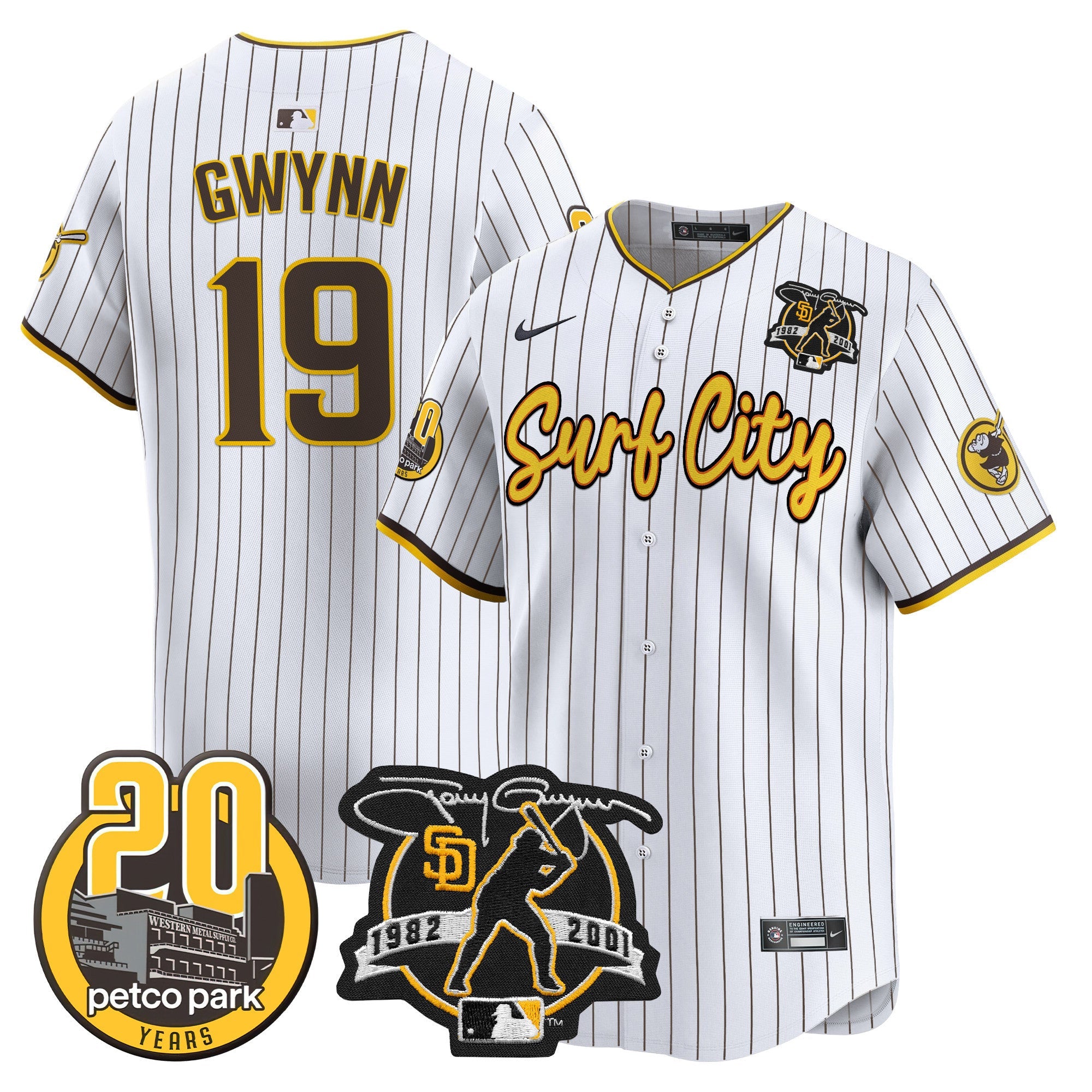 Men’s Tony Gwynn & Petco Park 20th Patch Vapor Premier Limited Jersey V3