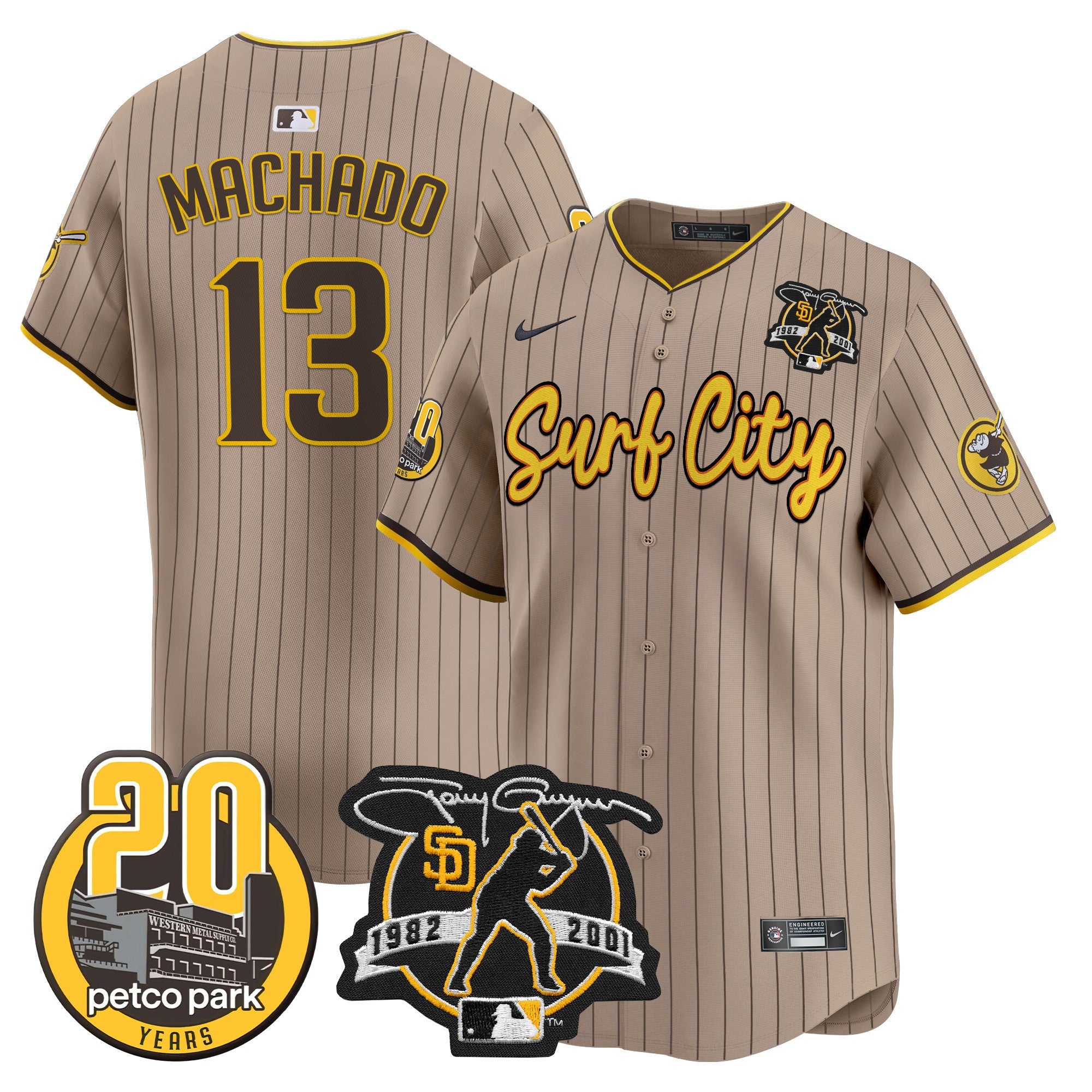 Men’s Tony Gwynn & Petco Park 20th Patch Vapor Premier Limited Jersey V3
