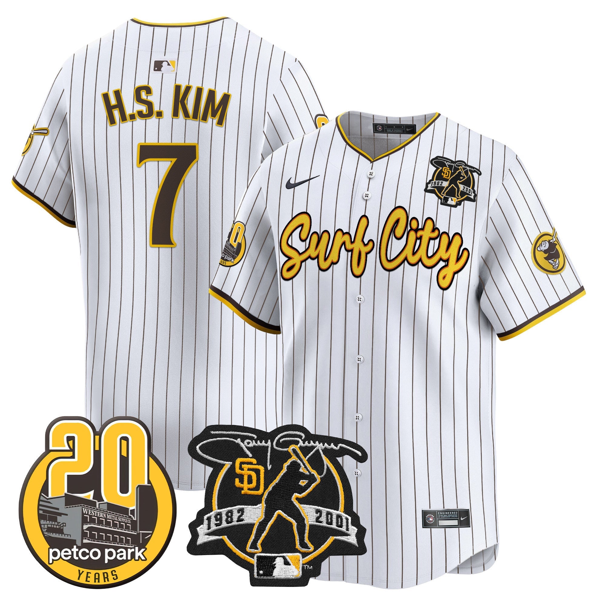 Men’s Tony Gwynn & Petco Park 20th Patch Vapor Premier Limited Jersey V3
