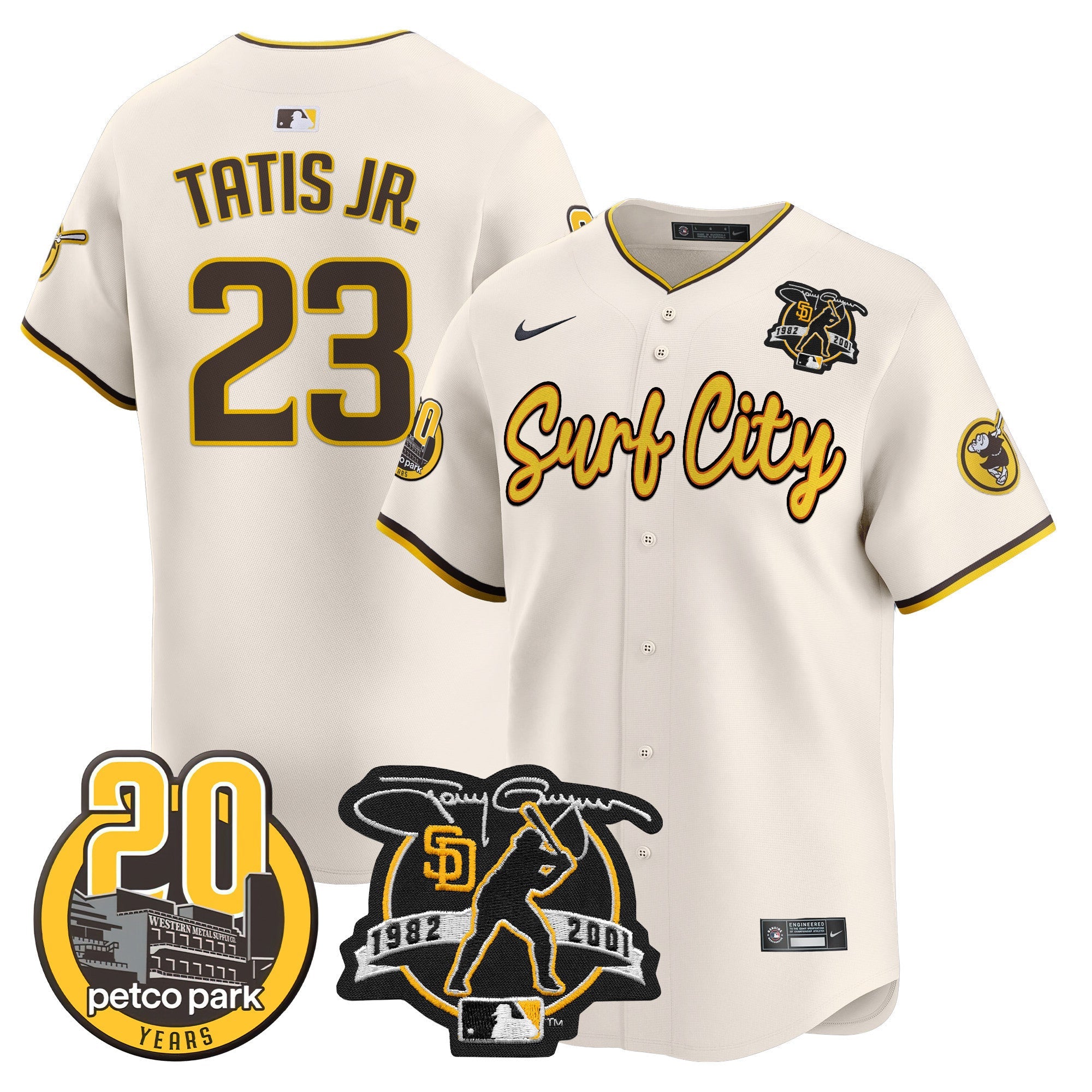 Men’s Tony Gwynn & Petco Park 20th Patch Vapor Premier Limited Jersey V3
