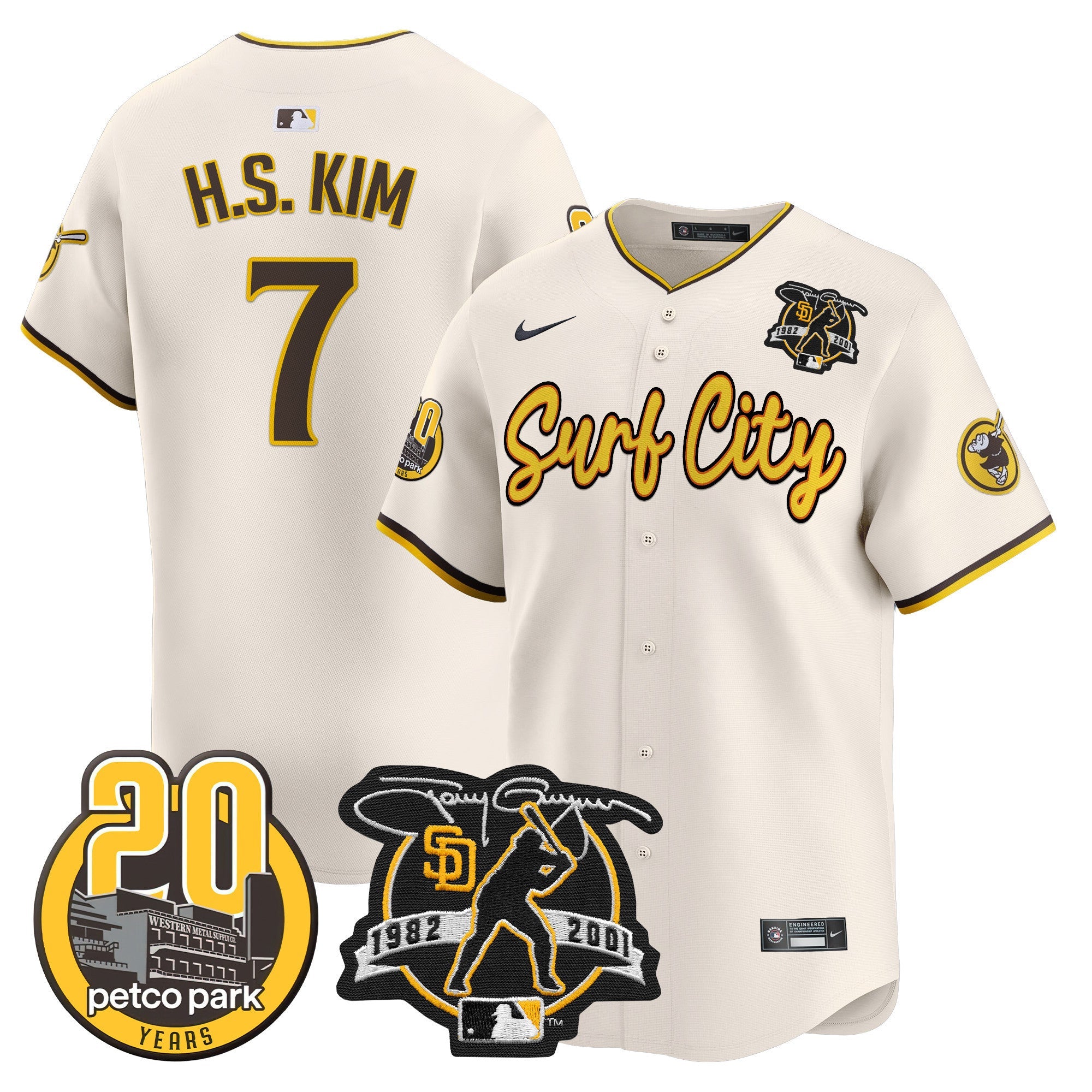 Men’s Tony Gwynn & Petco Park 20th Patch Vapor Premier Limited Jersey V3