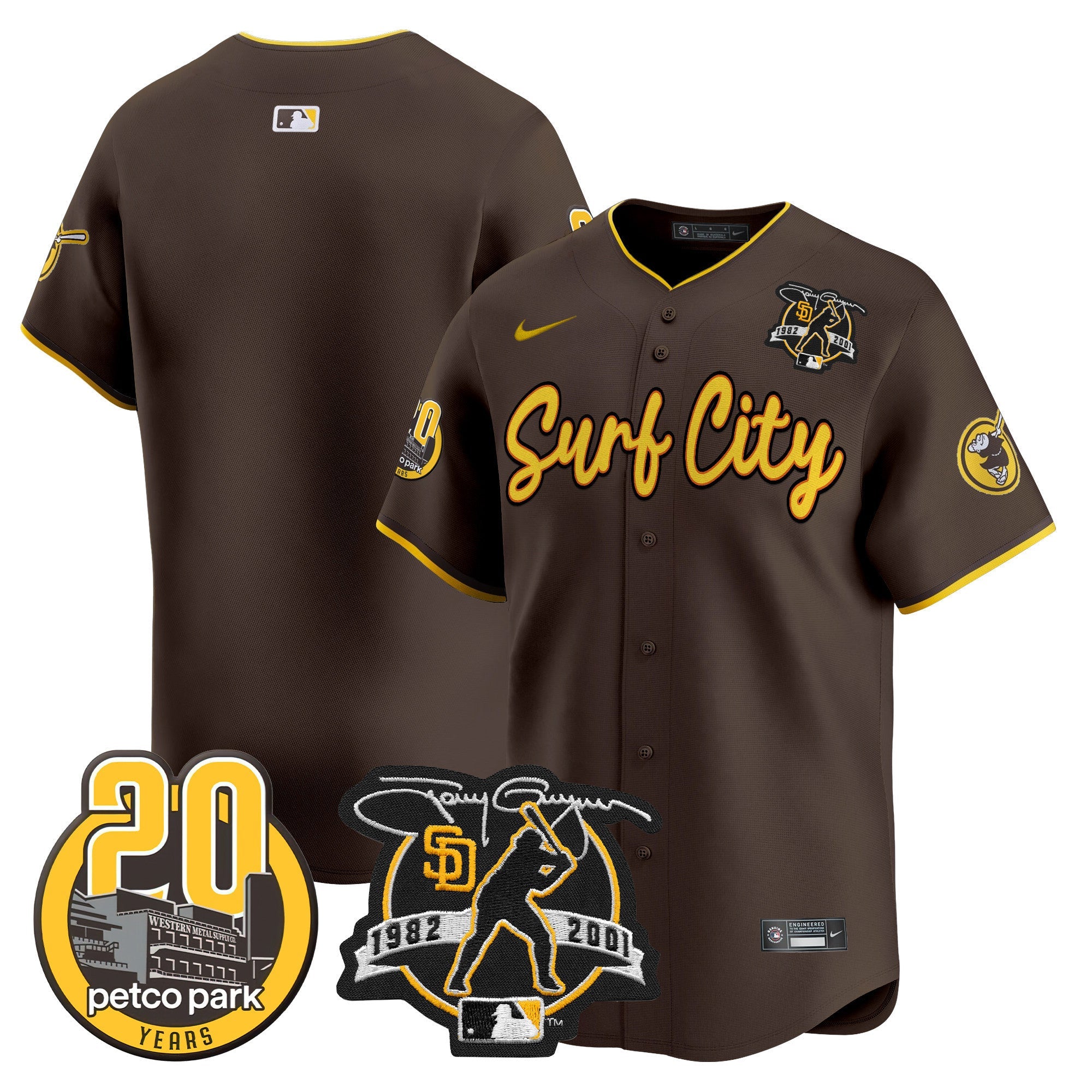 Men’s Tony Gwynn & Petco Park 20th Patch Vapor Premier Limited Jersey V3