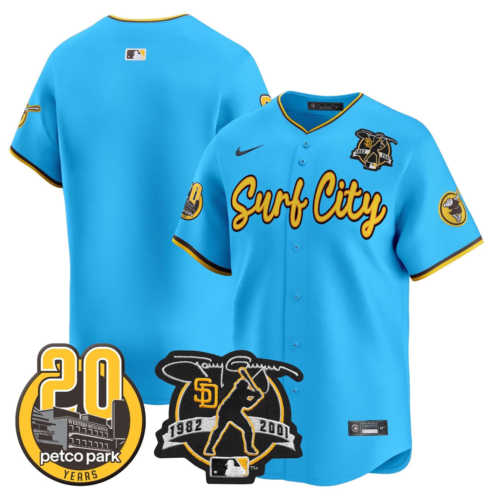 Men’s Tony Gwynn & Petco Park 20th Patch Vapor Premier Limited Jersey V3