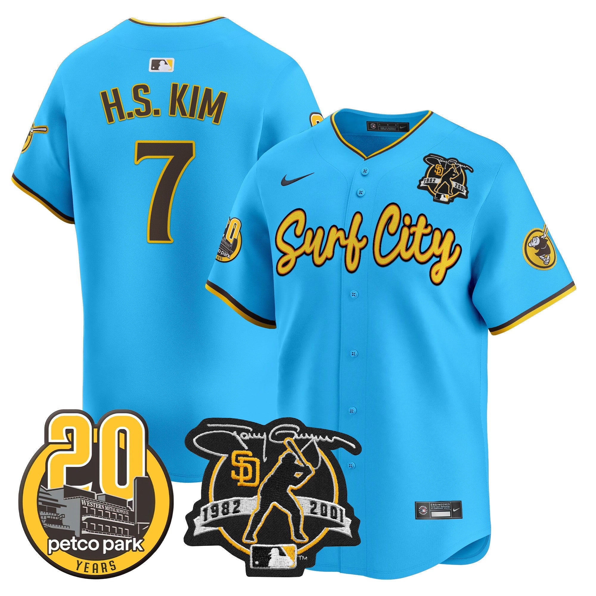 Men’s Tony Gwynn & Petco Park 20th Patch Vapor Premier Limited Jersey V3