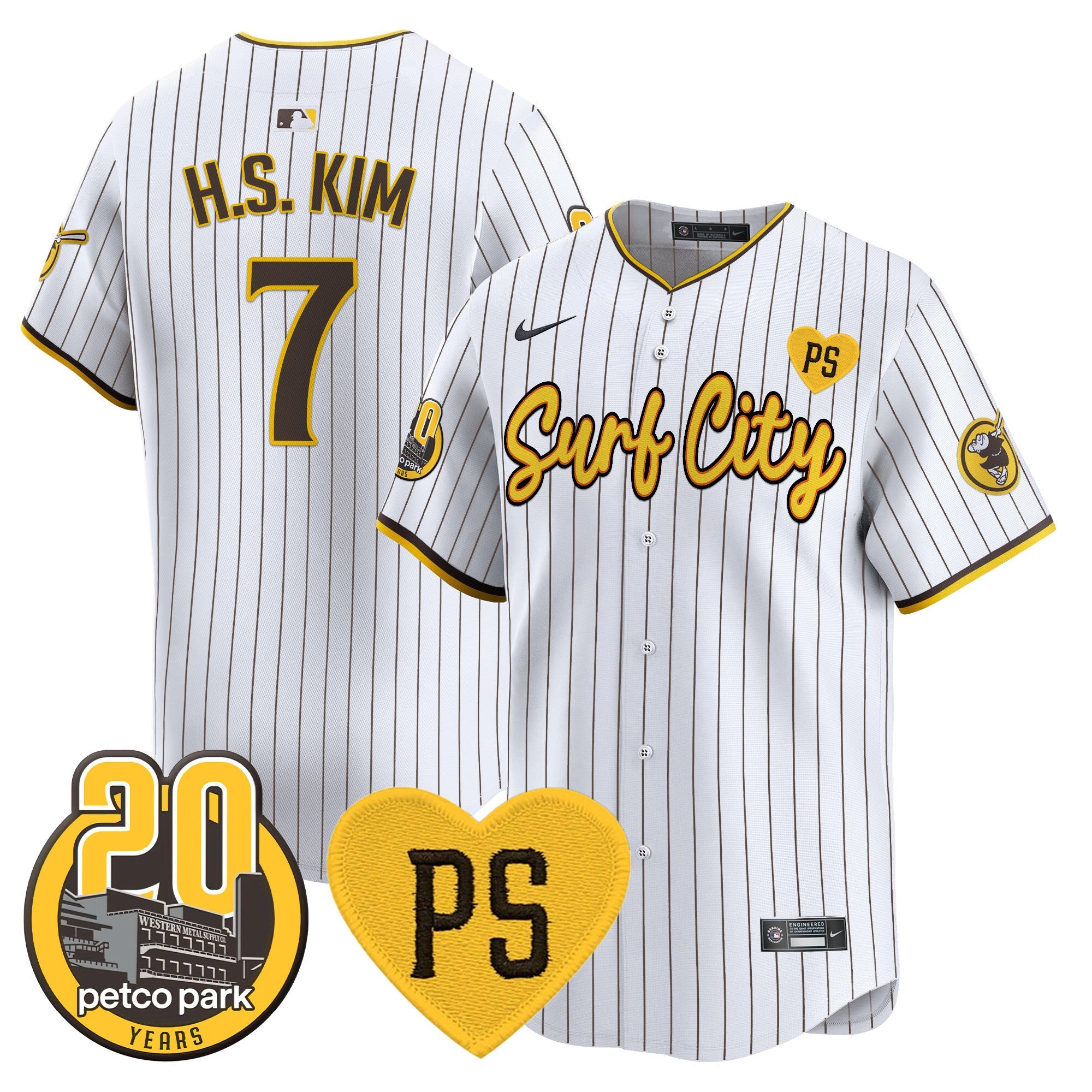 Men’s “For Peter” & Petco Park 20th Patch Vapor Premier Limited Jersey V3