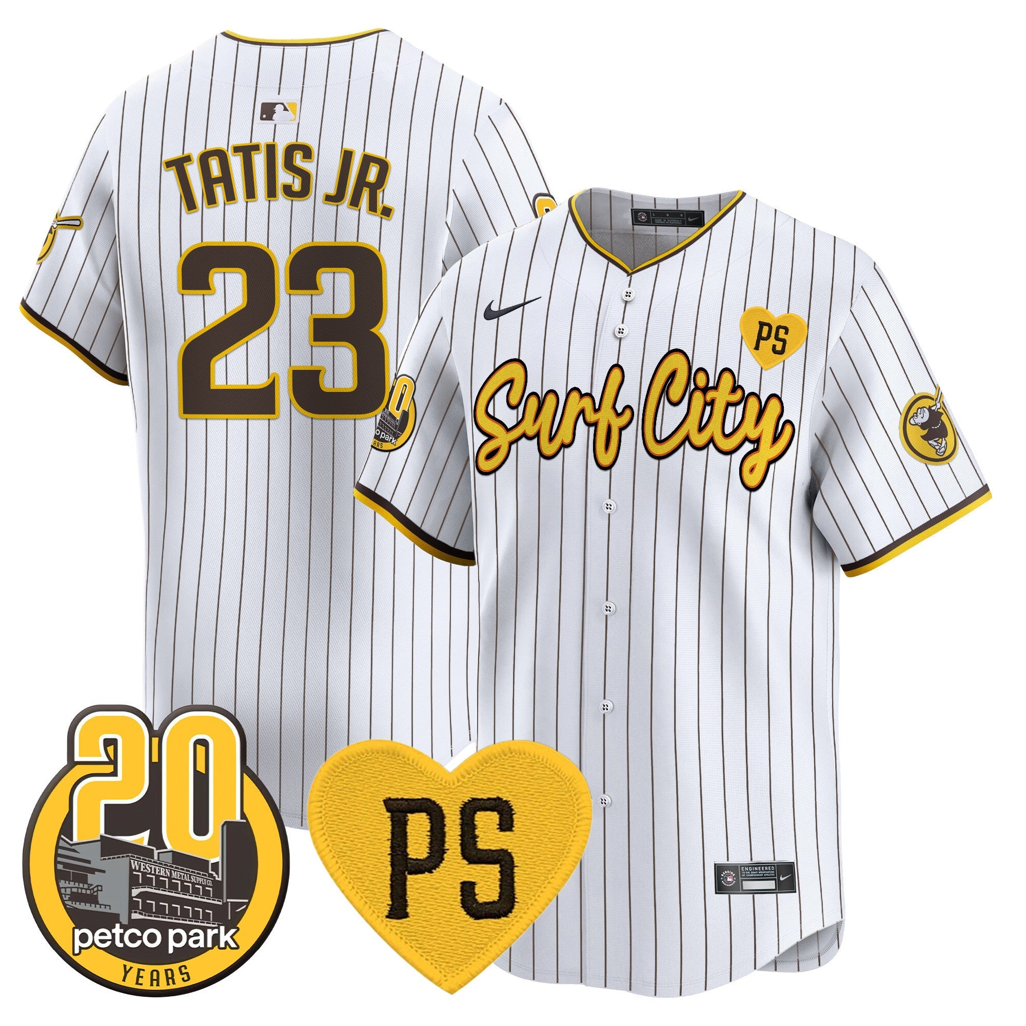 Men’s “For Peter” & Petco Park 20th Patch Vapor Premier Limited Jersey V3