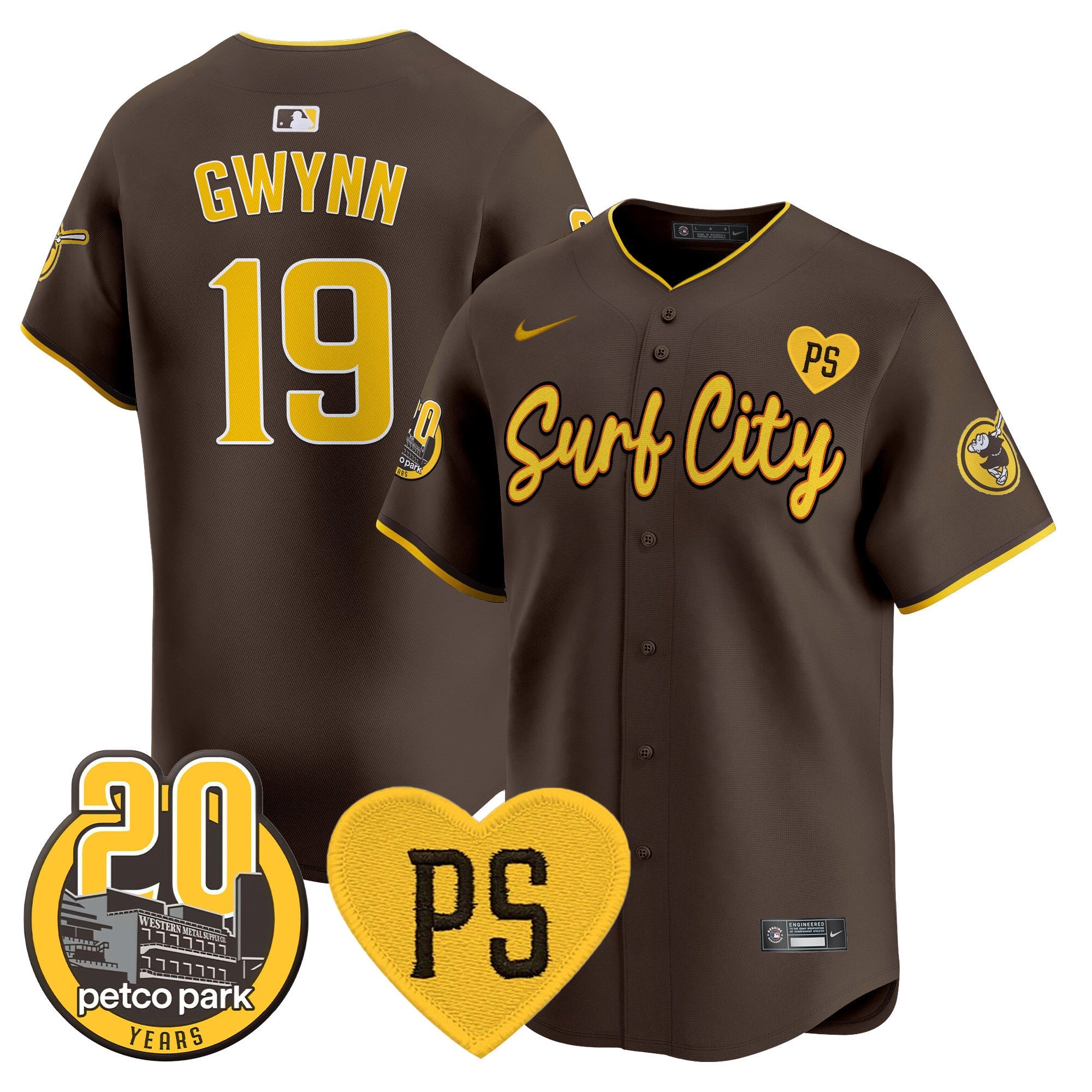Men’s “For Peter” & Petco Park 20th Patch Vapor Premier Limited Jersey V3