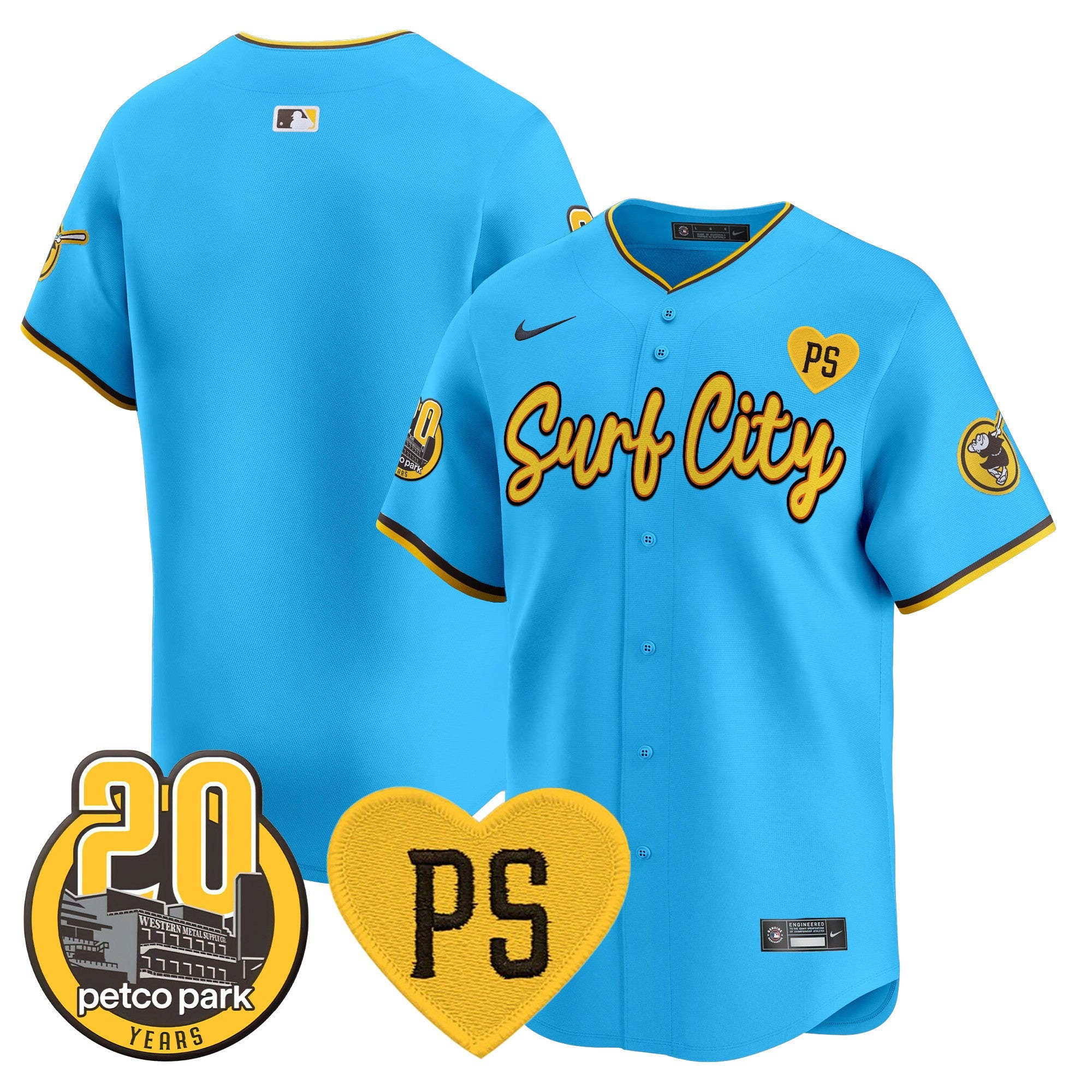 Men’s “For Peter” & Petco Park 20th Patch Vapor Premier Limited Jersey V3