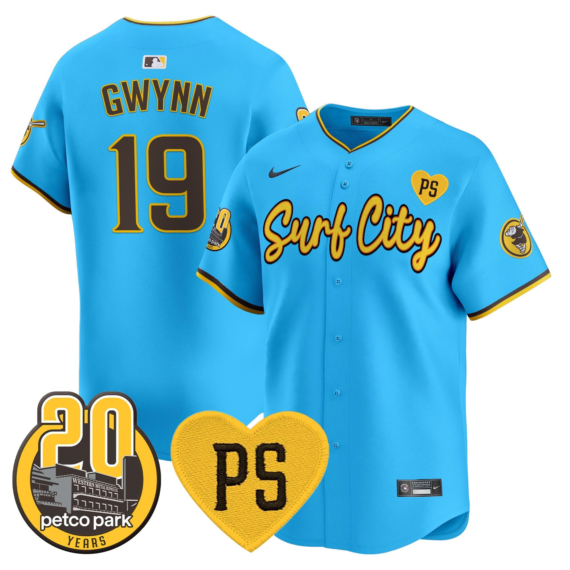 Men’s “For Peter” & Petco Park 20th Patch Vapor Premier Limited Jersey V3