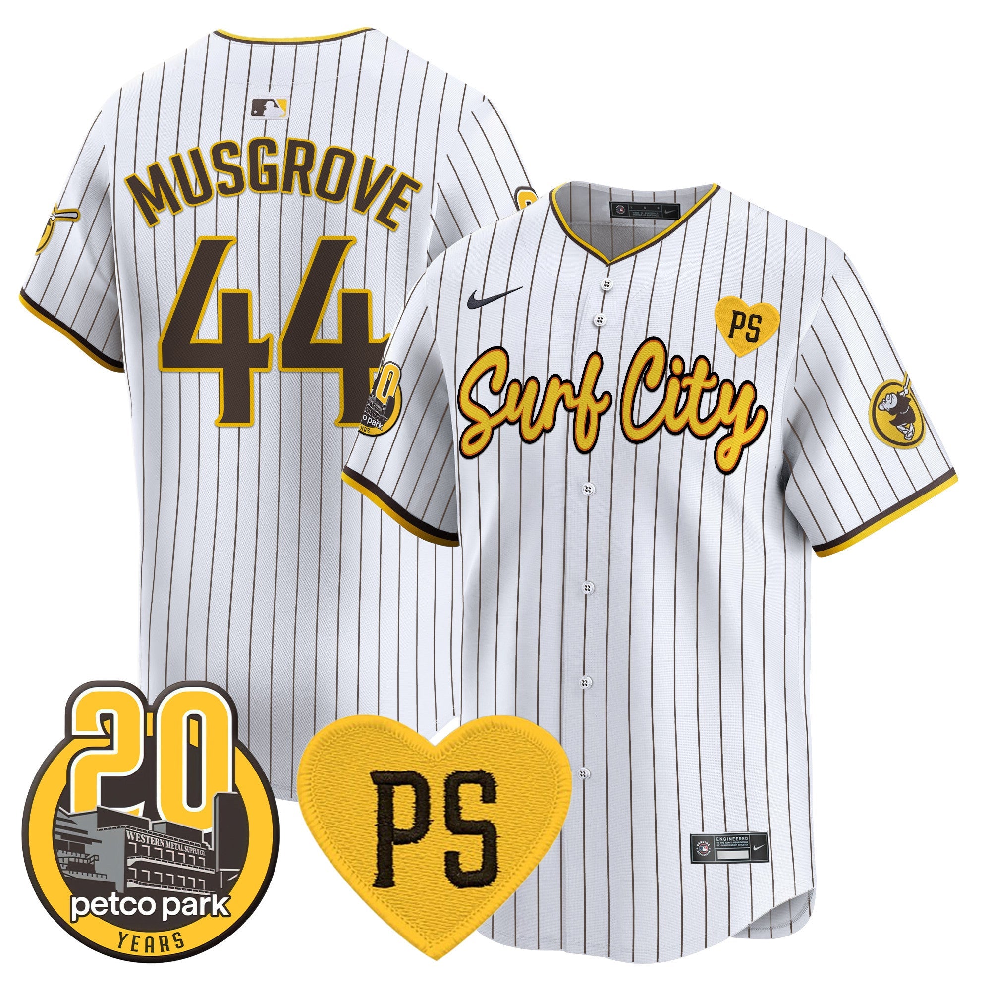 Men’s “For Peter” & Petco Park 20th Patch Vapor Premier Limited Jersey V3