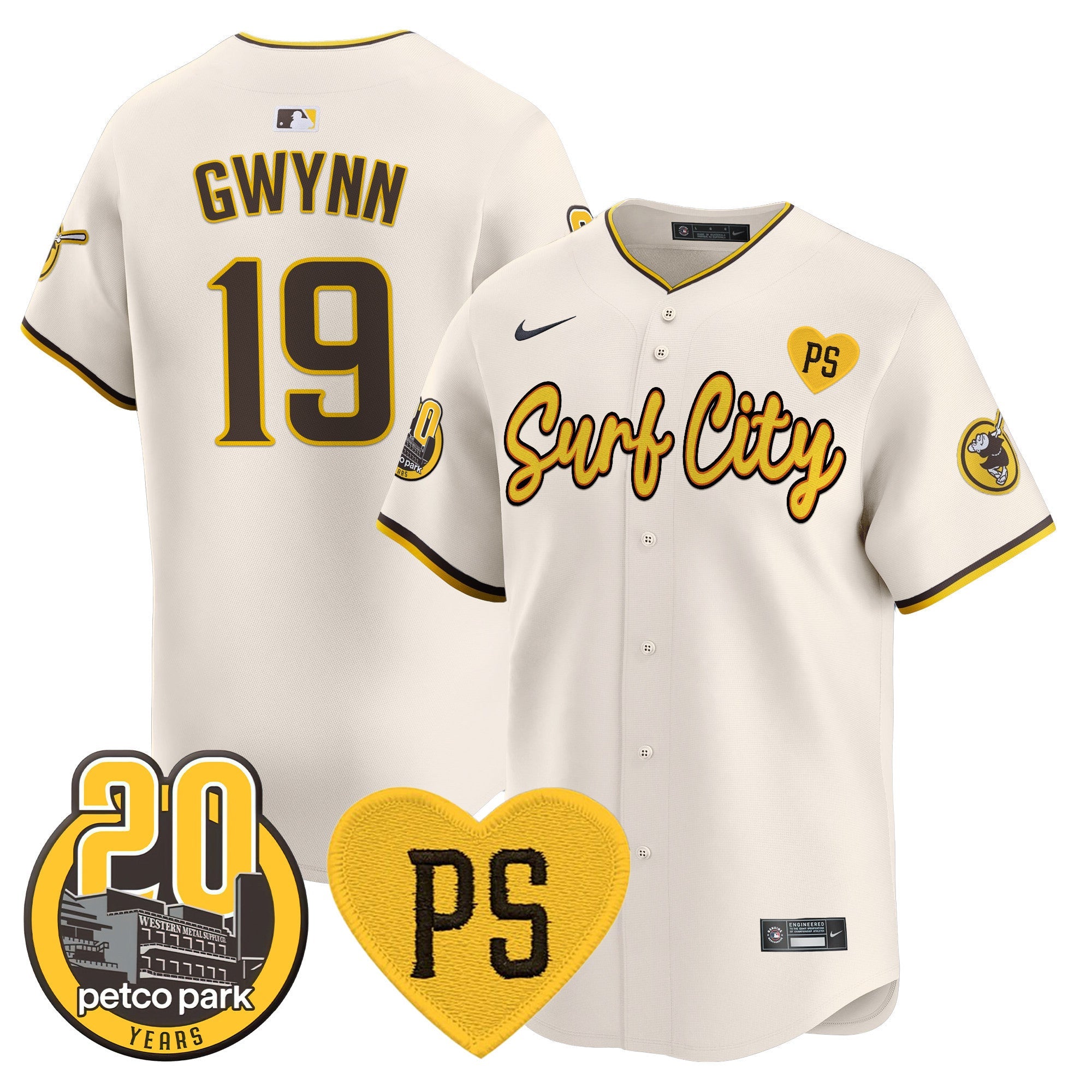 Men’s “For Peter” & Petco Park 20th Patch Vapor Premier Limited Jersey V3