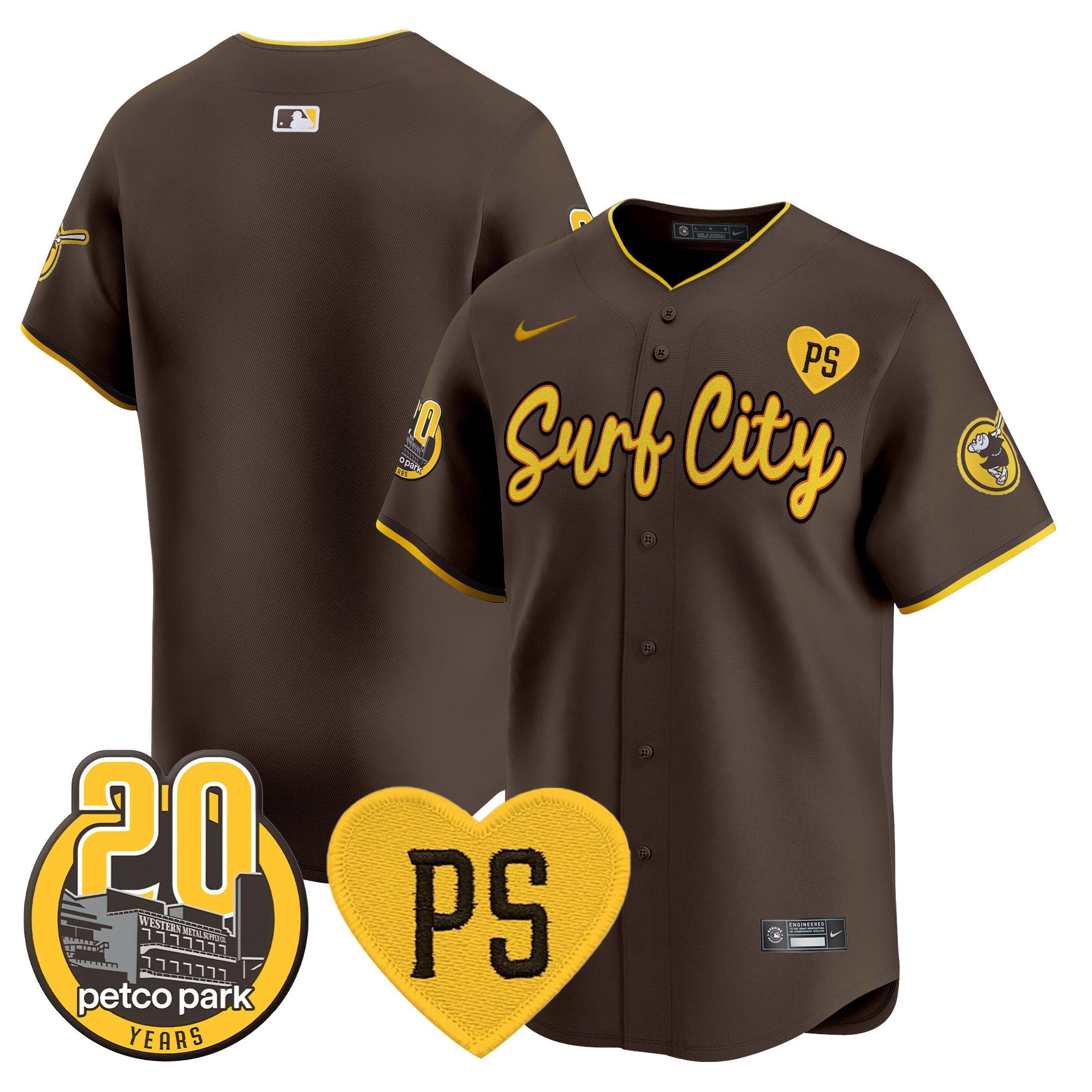 Men’s “For Peter” & Petco Park 20th Patch Vapor Premier Limited Jersey V3