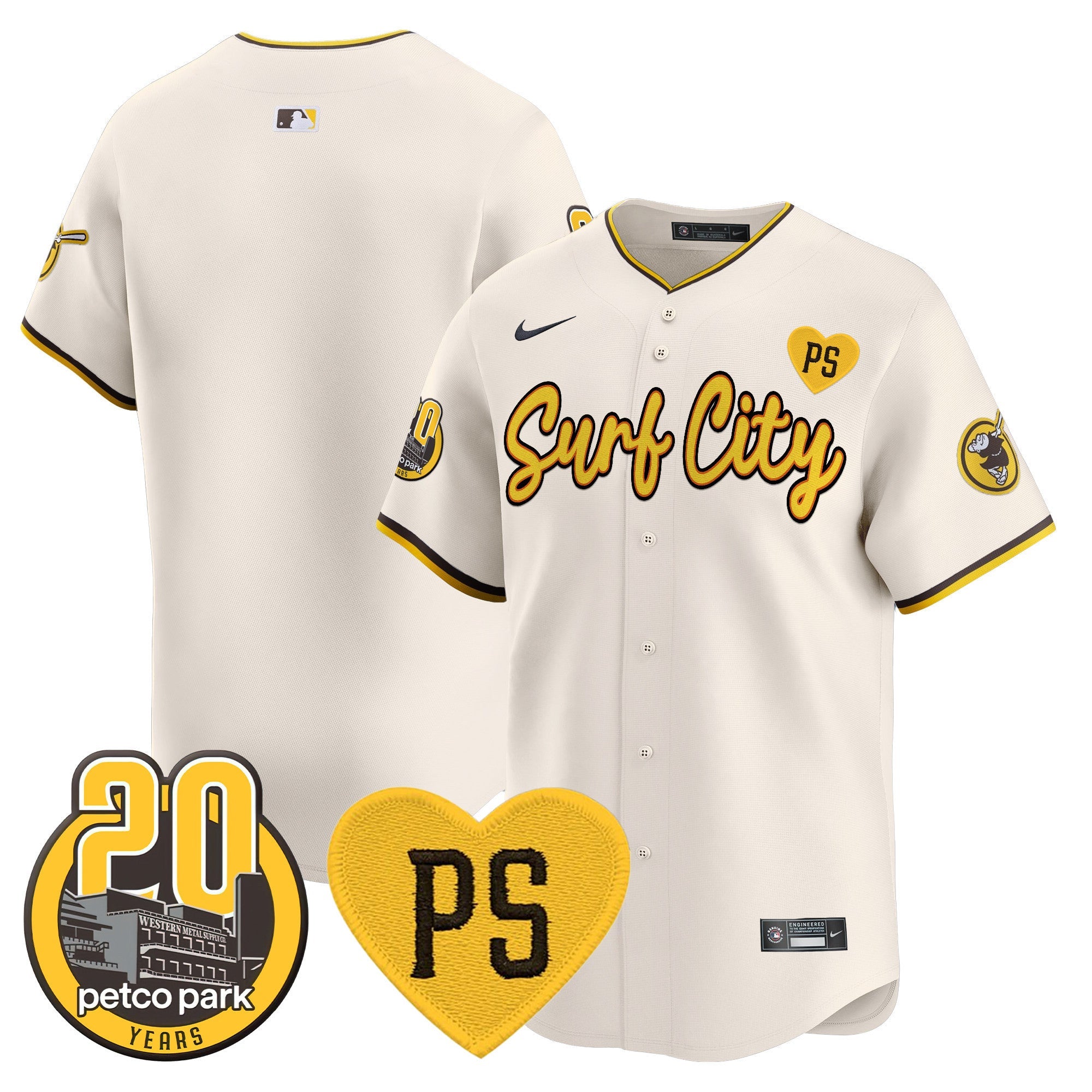 Men’s “For Peter” & Petco Park 20th Patch Vapor Premier Limited Jersey V3