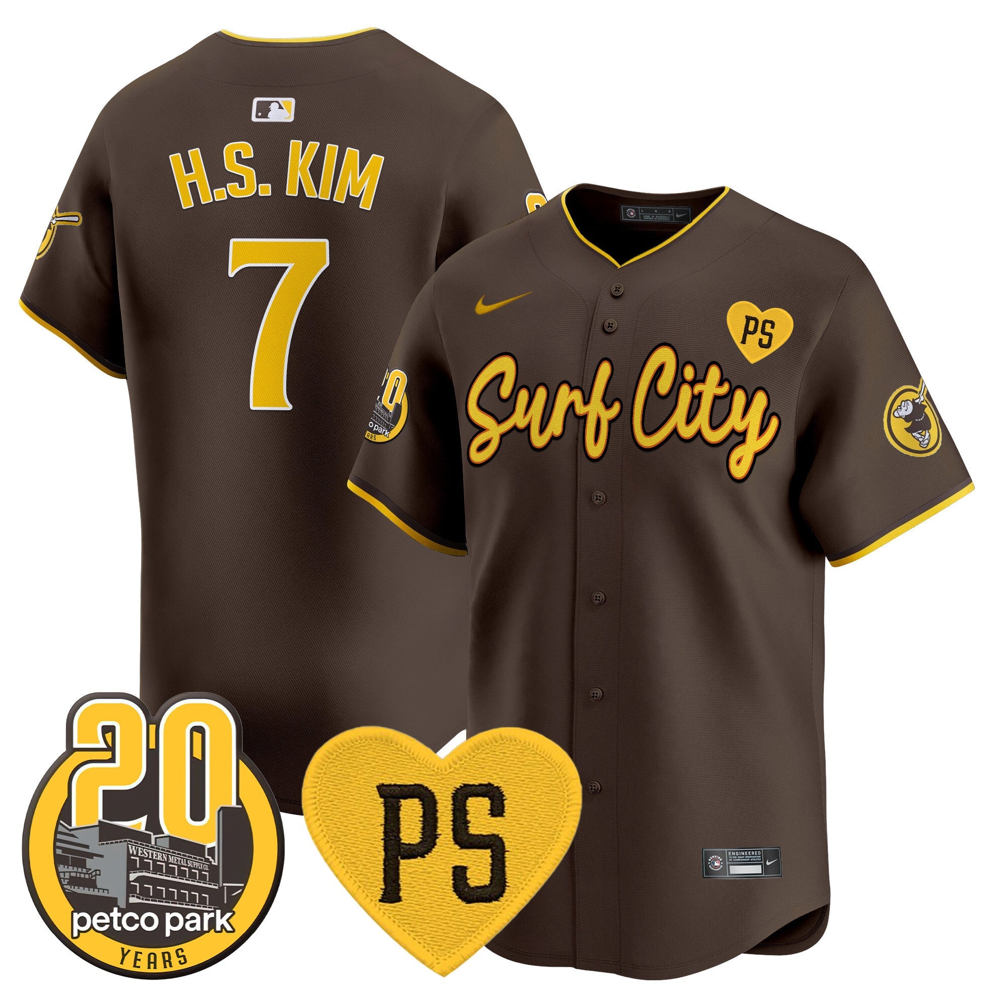 Men’s “For Peter” & Petco Park 20th Patch Vapor Premier Limited Jersey V3