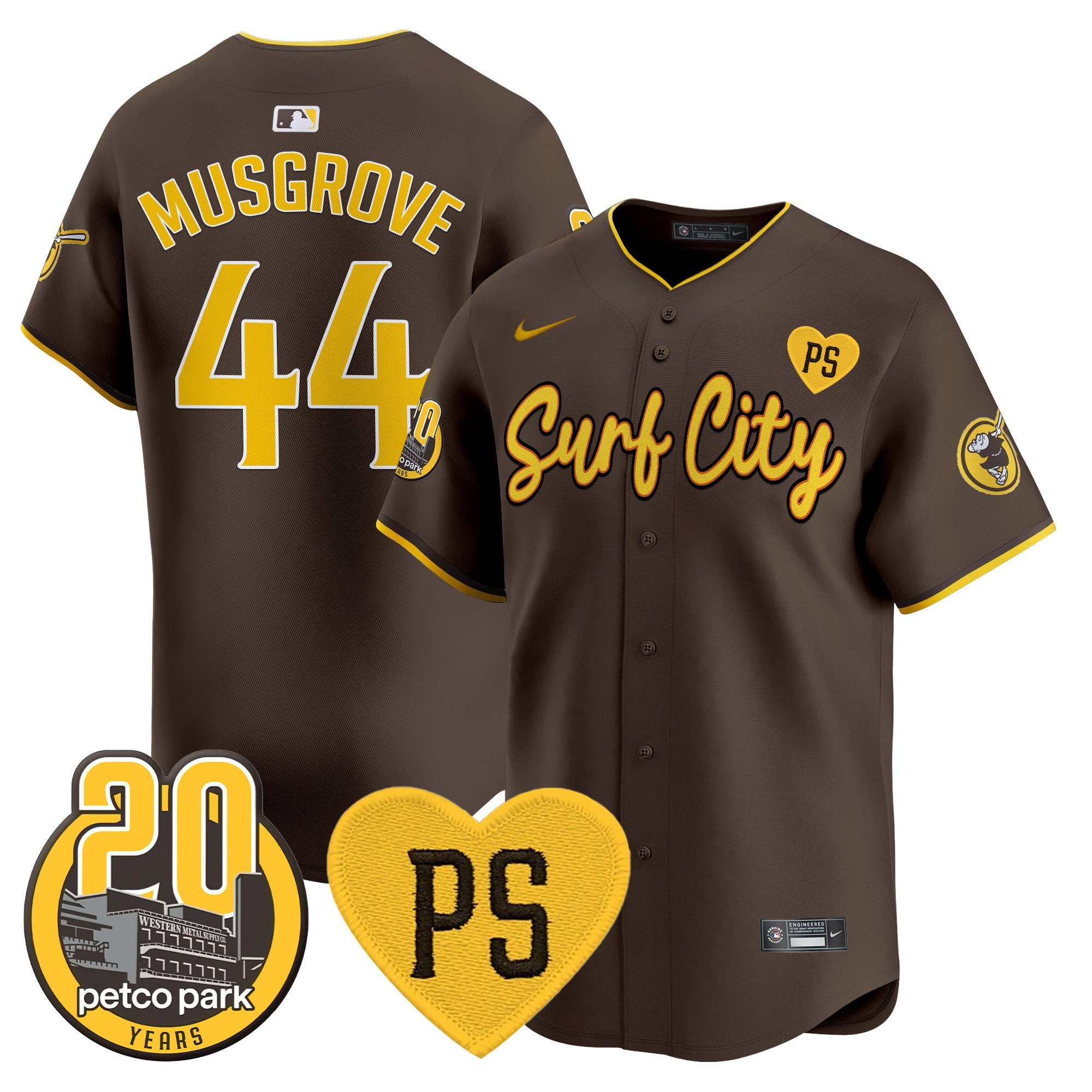 Men’s “For Peter” & Petco Park 20th Patch Vapor Premier Limited Jersey V3