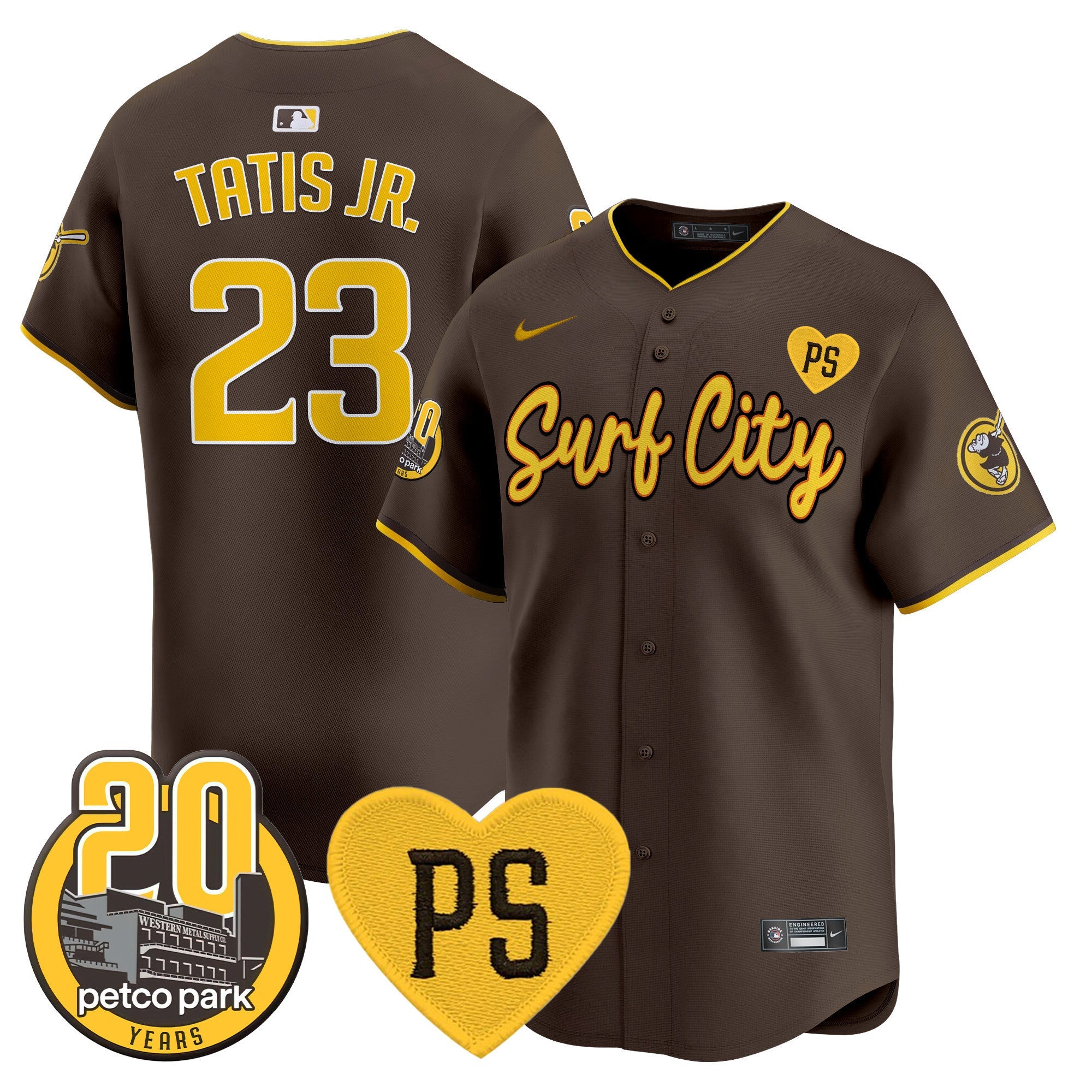 Men’s “For Peter” & Petco Park 20th Patch Vapor Premier Limited Jersey V3