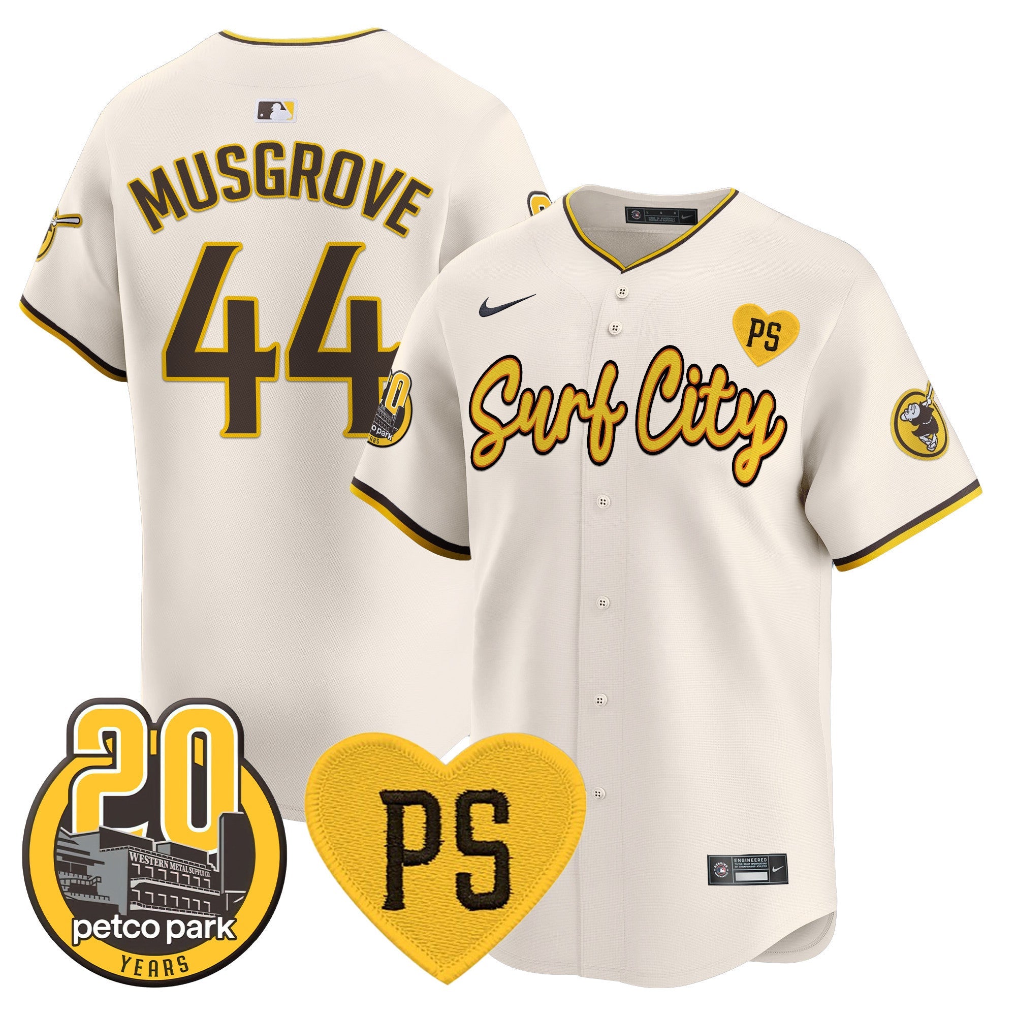 Men’s “For Peter” & Petco Park 20th Patch Vapor Premier Limited Jersey V3