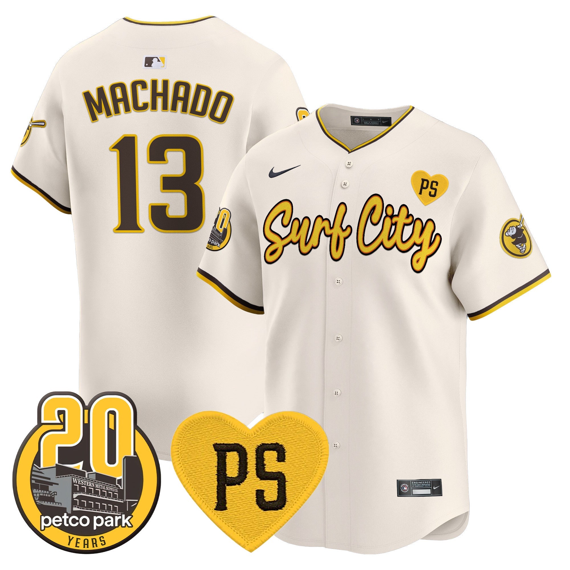 Men’s “For Peter” & Petco Park 20th Patch Vapor Premier Limited Jersey V3