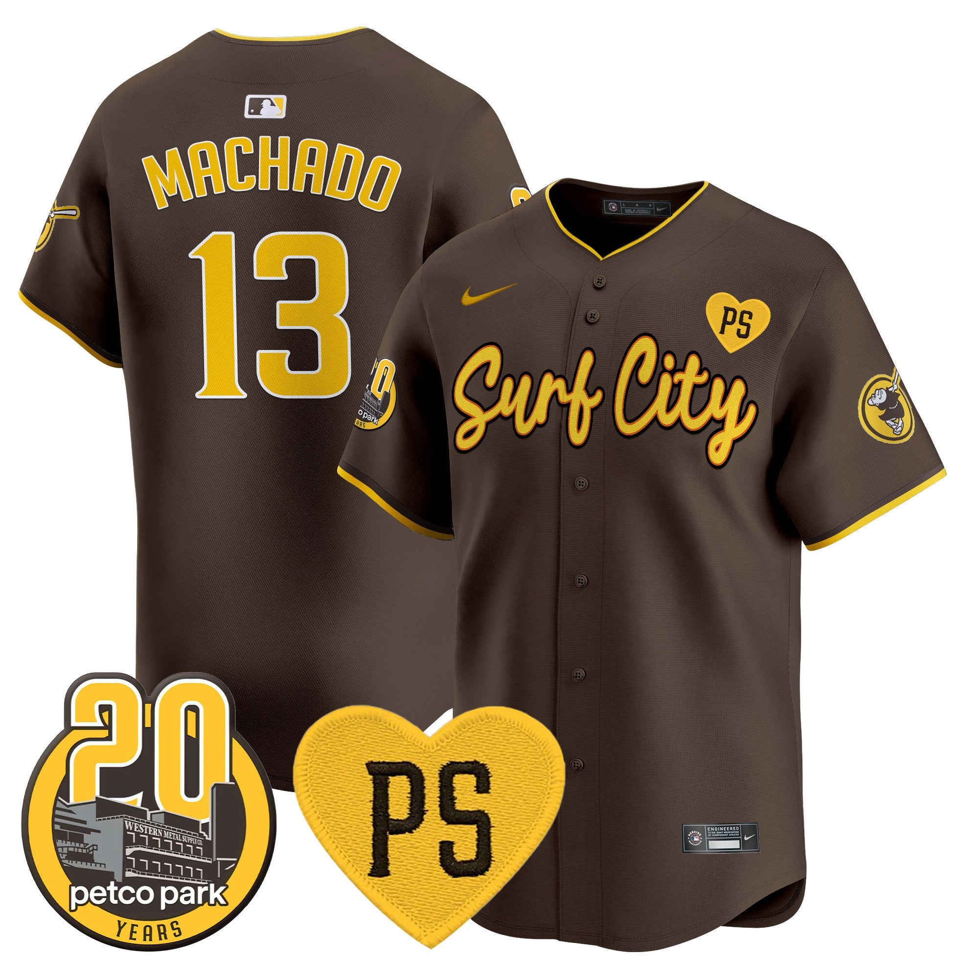 Men’s “For Peter” & Petco Park 20th Patch Vapor Premier Limited Jersey V3