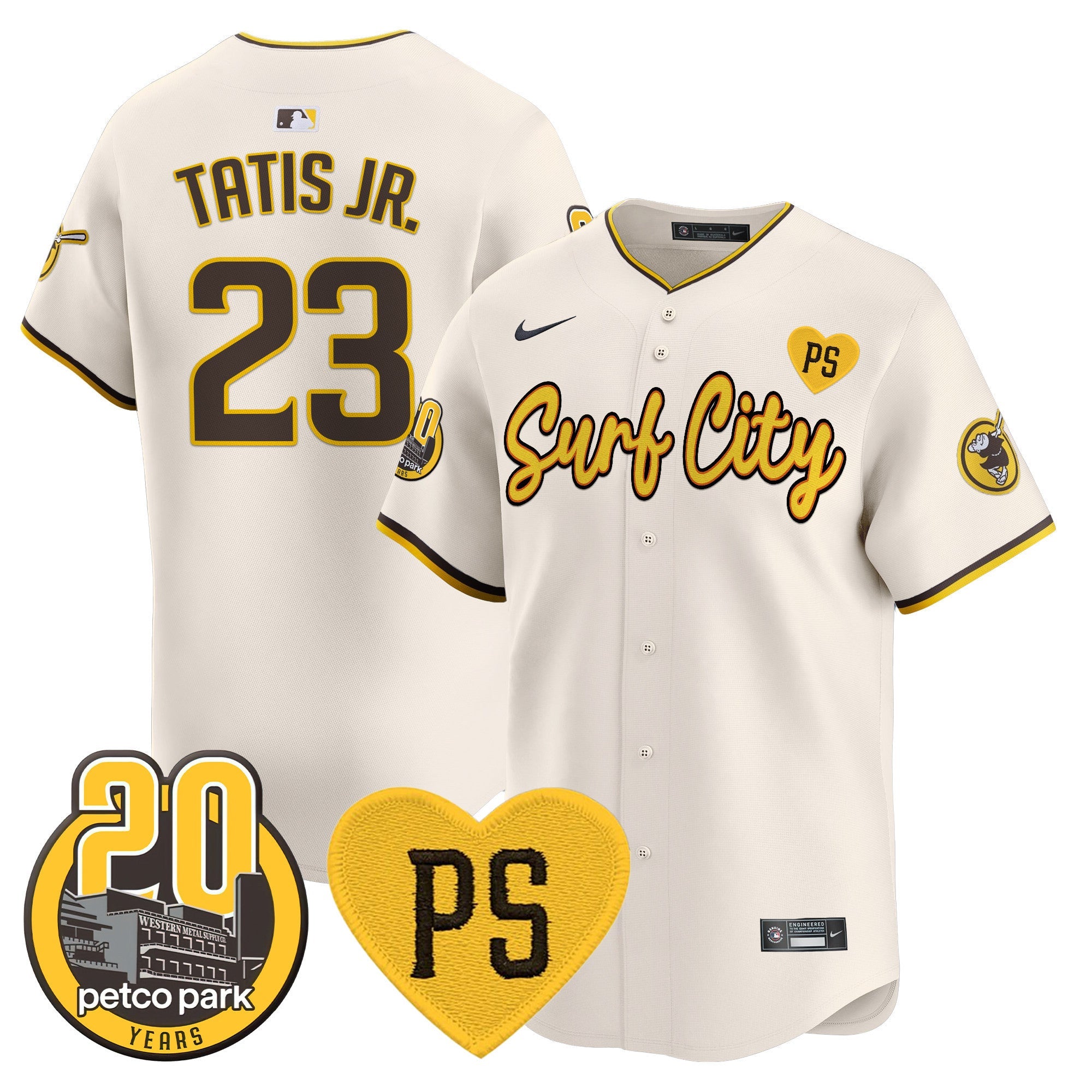 Men’s “For Peter” & Petco Park 20th Patch Vapor Premier Limited Jersey V3