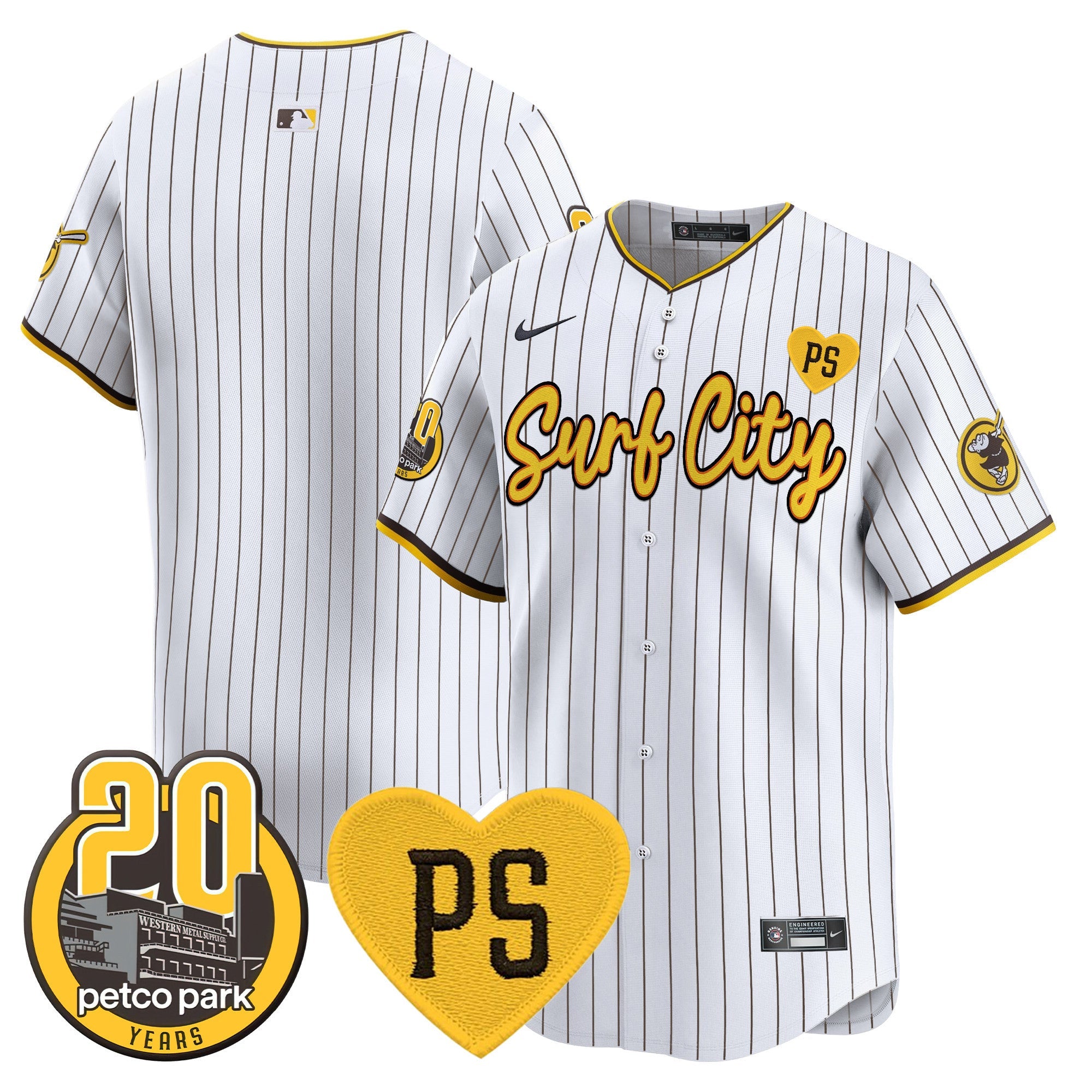 Men’s “For Peter” & Petco Park 20th Patch Vapor Premier Limited Jersey V3