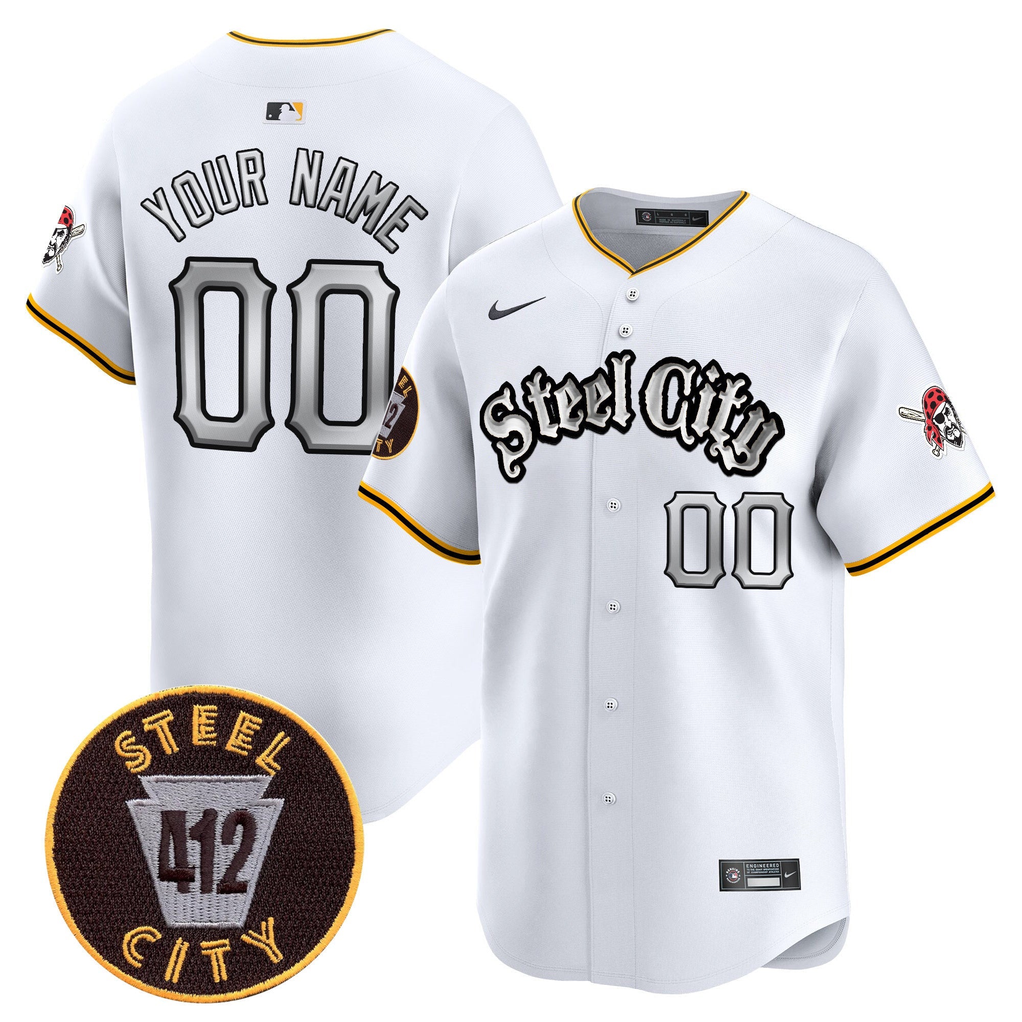 Pittsburgh 412 Patch Vapor Premier Limited Custom Jersey V2