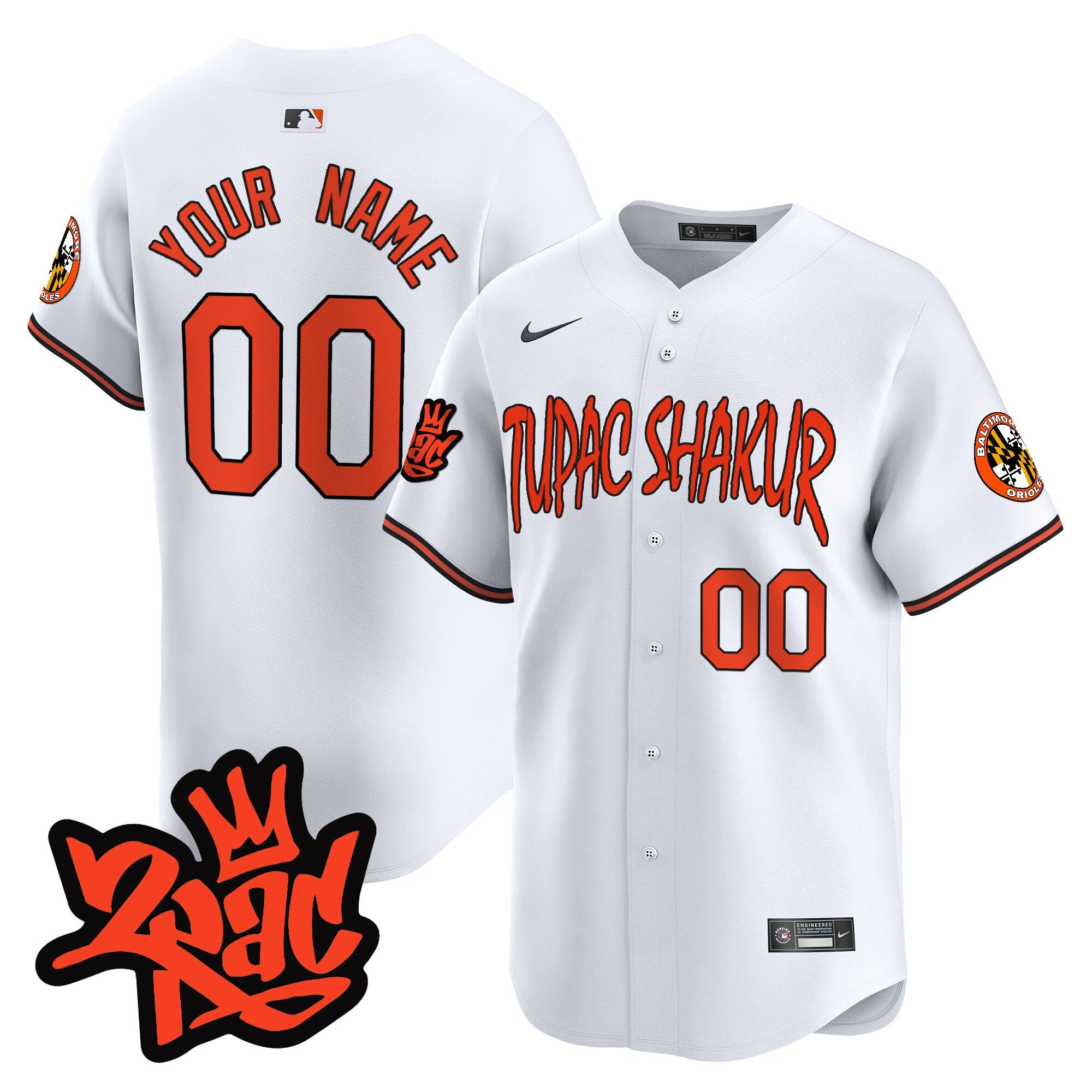 Baltimore Tupac Shakur Vapor Premier Limited Custom Jersey
