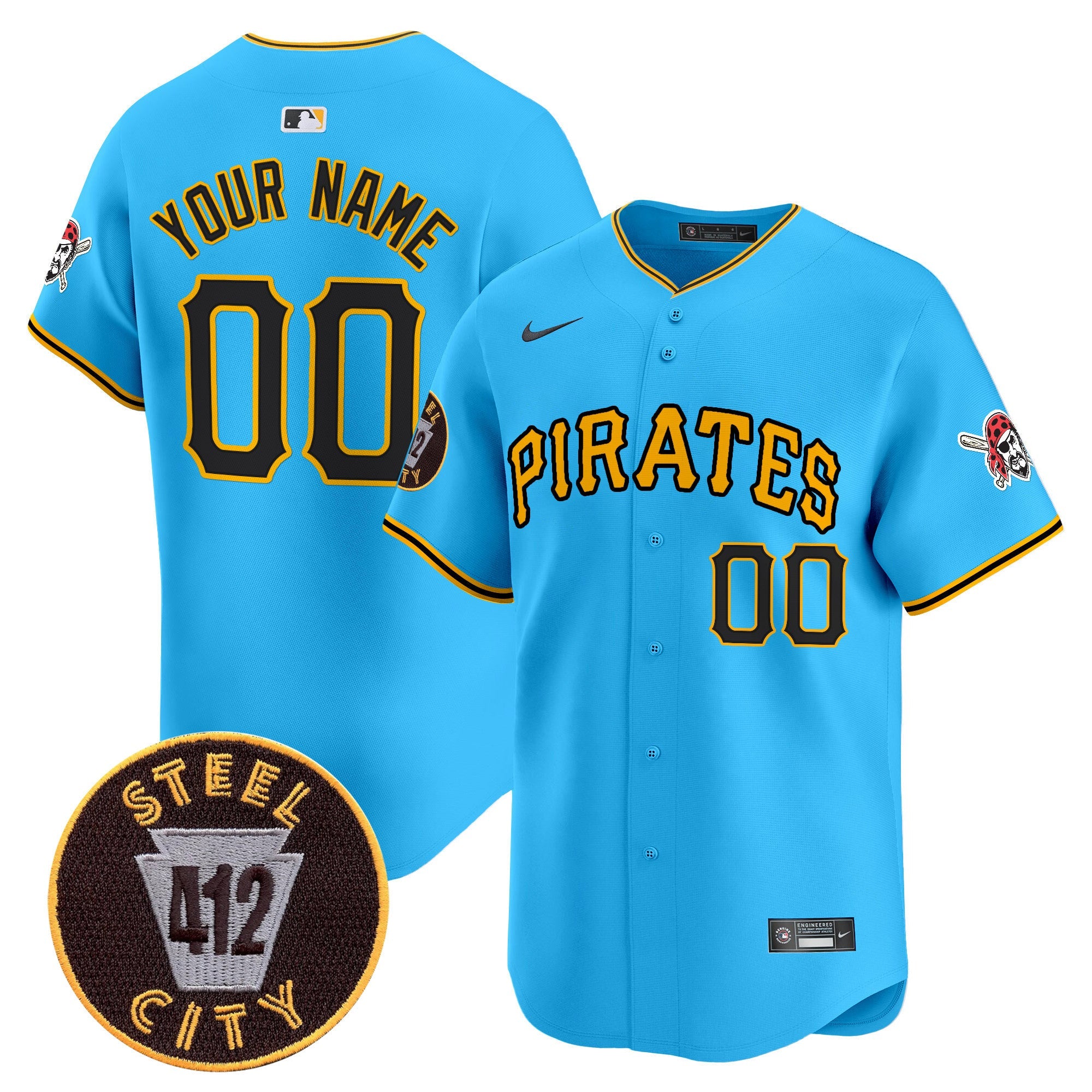 Pittsburgh 412 Patch Vapor Premier Limited Custom Jersey V3