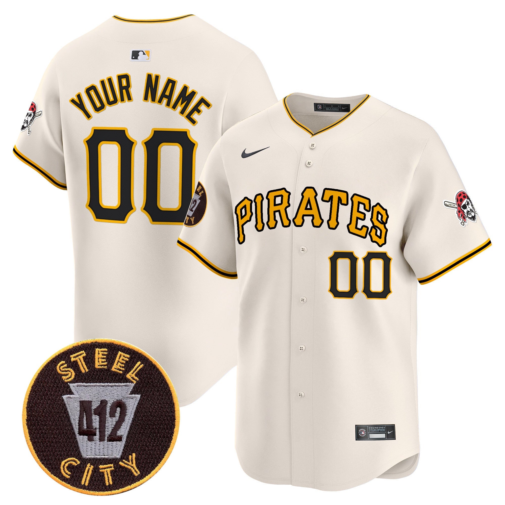 Pittsburgh 412 Patch Vapor Premier Limited Custom Jersey V3