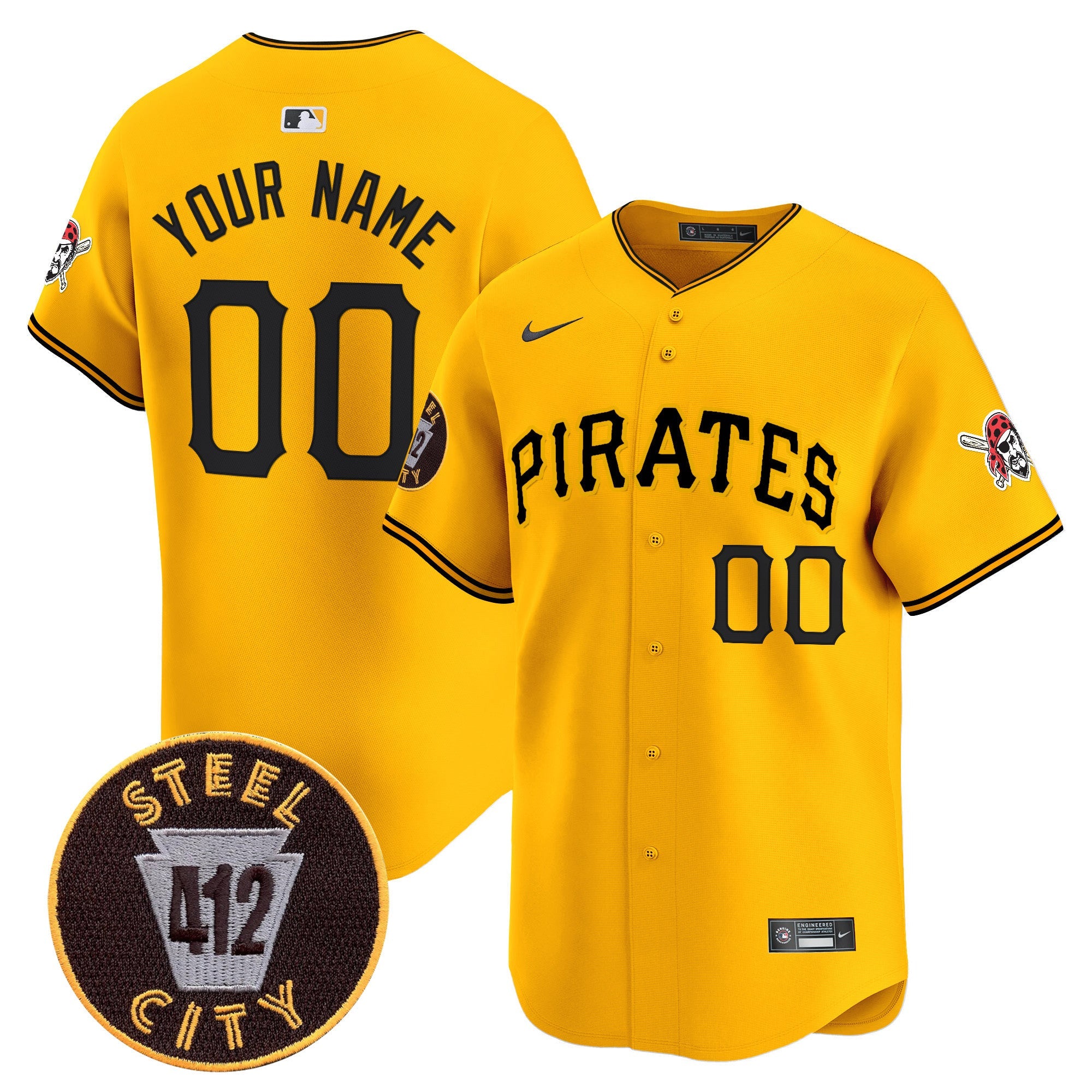 Pittsburgh 412 Patch Vapor Premier Limited Custom Jersey V3