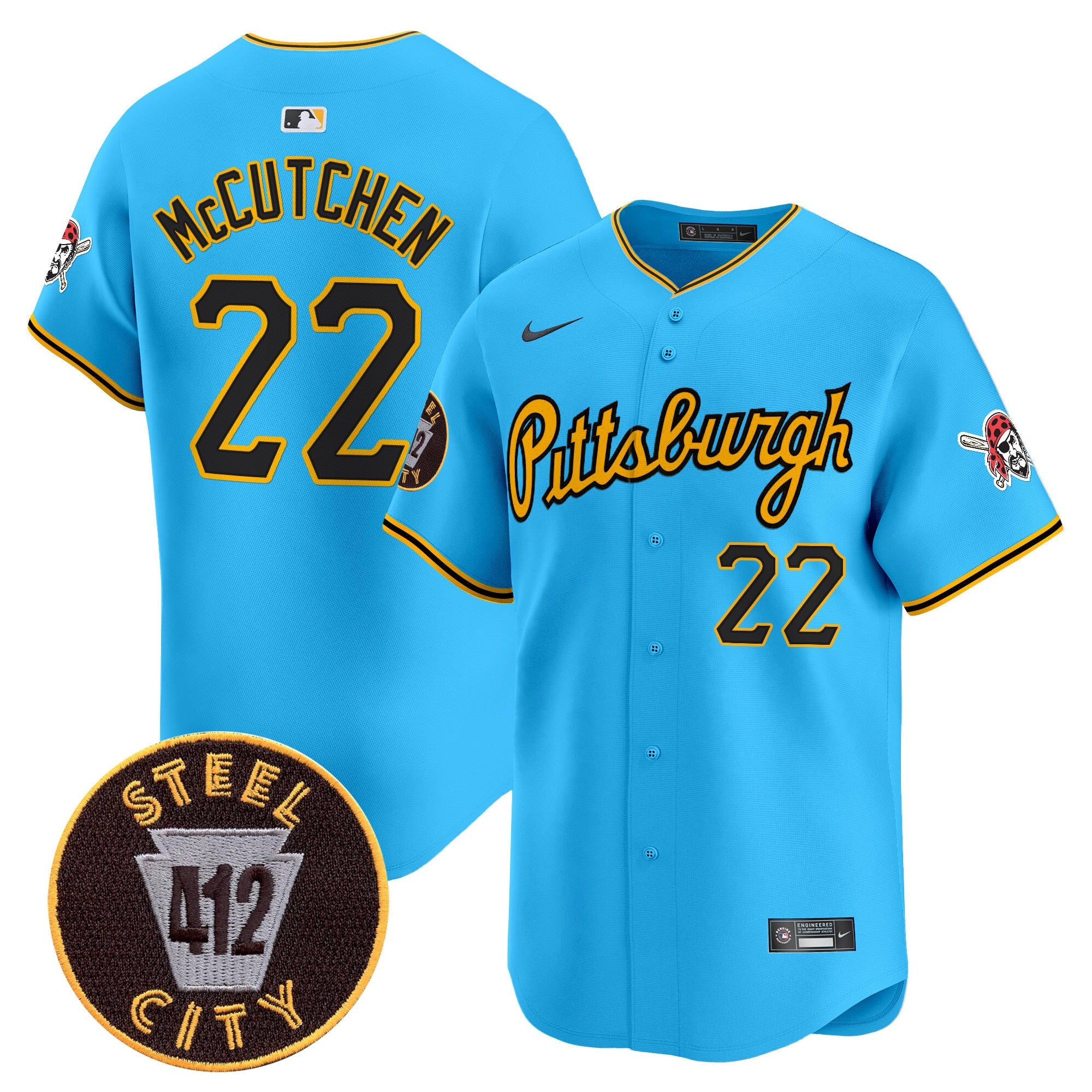 Men’s Pittsburgh 412 Patch Vapor Premier Limited Jersey V4