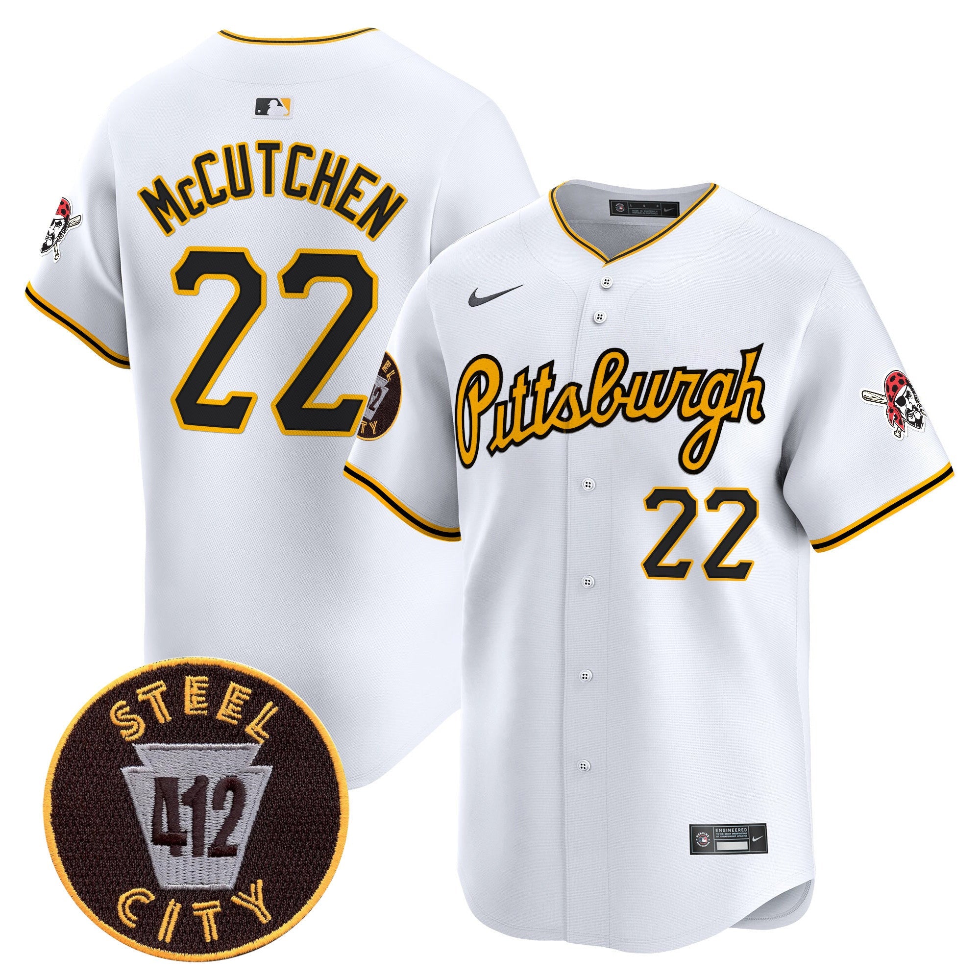 Men’s Pittsburgh 412 Patch Vapor Premier Limited Jersey V4